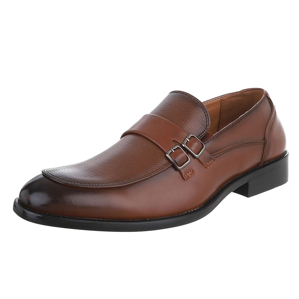 Coolwalk Herrenschuh Monkstrap Slipper elegant Alltag mode Slipper (92422616) Blockabsatz Business-Schuhe in Camel