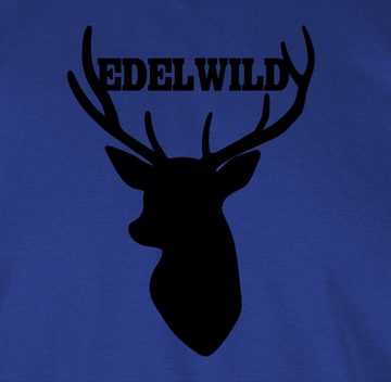 Shirtracer T-Shirt Edelwild mit Hirsch - schwarz Mode für Oktoberfest Herren