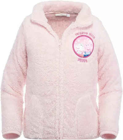 Peppa Pig Fleecejacke Peppa Pig Wutz Lucie Locke Kinder Fleece Jacke Langflorig Gr. 98 bis 116