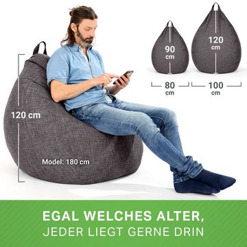 Green Bean Sitzsack Home Linen (Indoor Riesensitzsack mit EPS-Perlen Füllung -, Kuschelig Weich Waschbar), Sitzkissen Lounge Chair