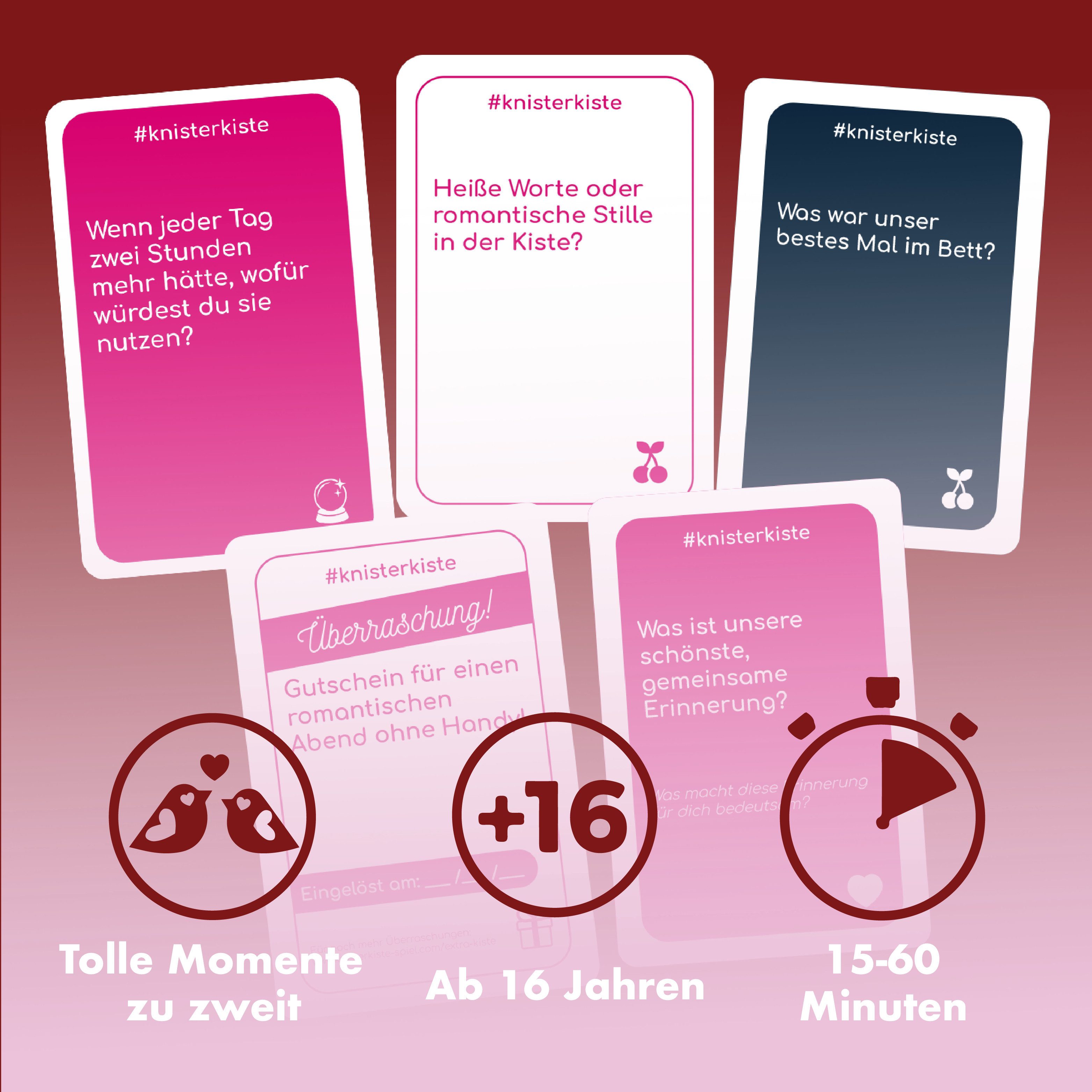 ATM GAMING Spiel Knisterkiste - Spiel für Paare, Paarspiel, Kartenspiel mit 180 Fragen und Aufmerksamkeiten
