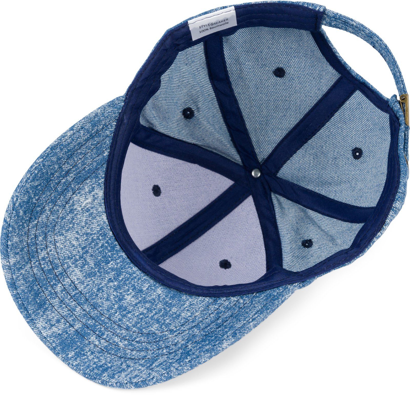 styleBREAKER Baseball Cap (1-St) Denim Baseball Blau Cap