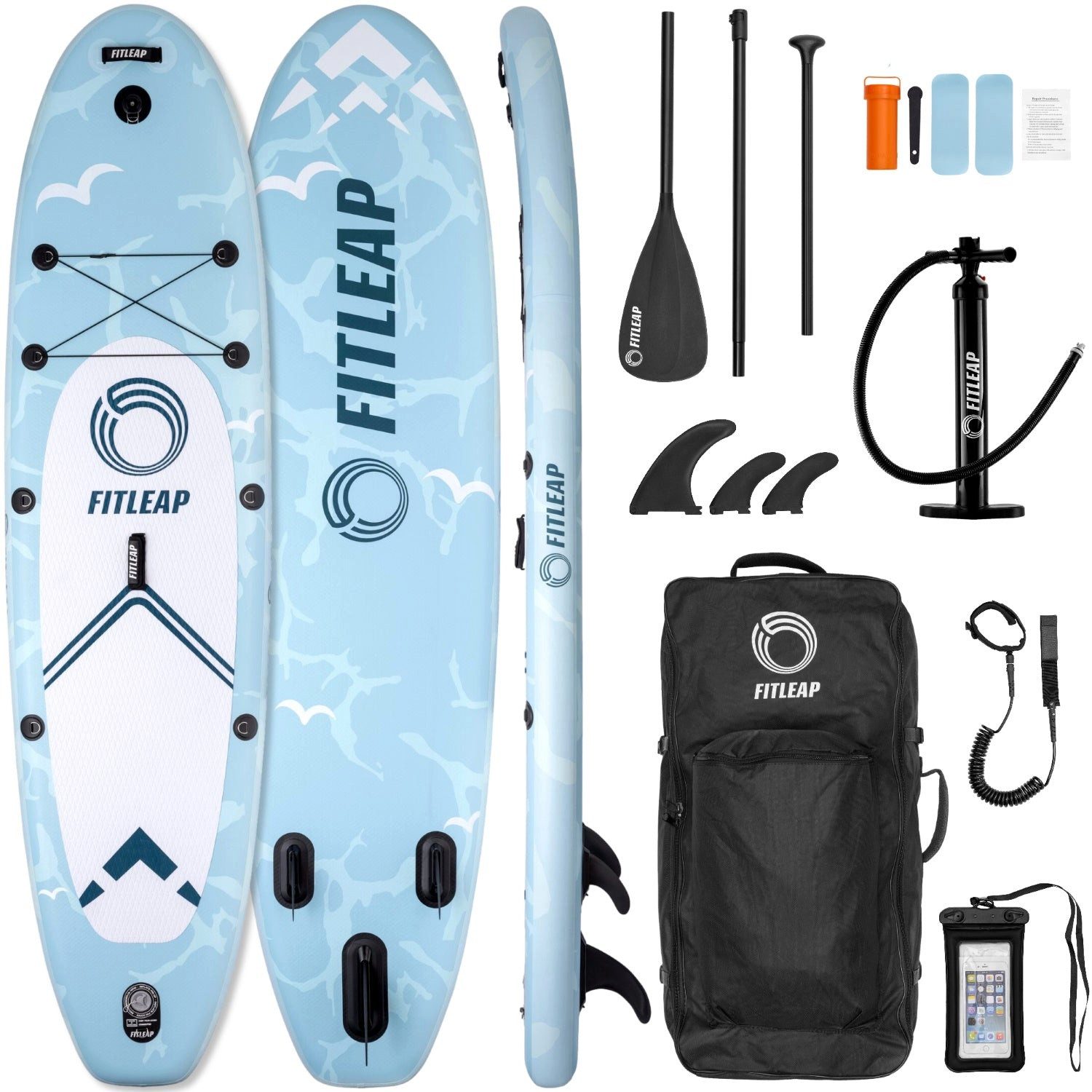 Fitleap Inflatable SUP-Board Fitleap Premium Stand Up Paddle Board aufblasbar - SUP Board Set mit …