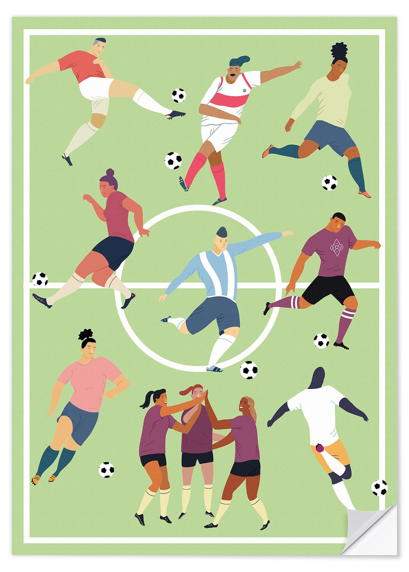 Posterlounge Wandfolie Kidz Collection, Teamsport Fußball, Jungenzimmer Illustration