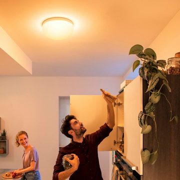 Philips Hue LED Deckenleuchte Bluetooth White & Color Ambiance Deckenleuchte Flourish in Weiß 32,5W, keine Angabe, Leuchtmittel enthalten: Ja, fest verbaut, LED, warmweiss, Deckenlampe, Deckenbeleuchtung, Deckenlicht