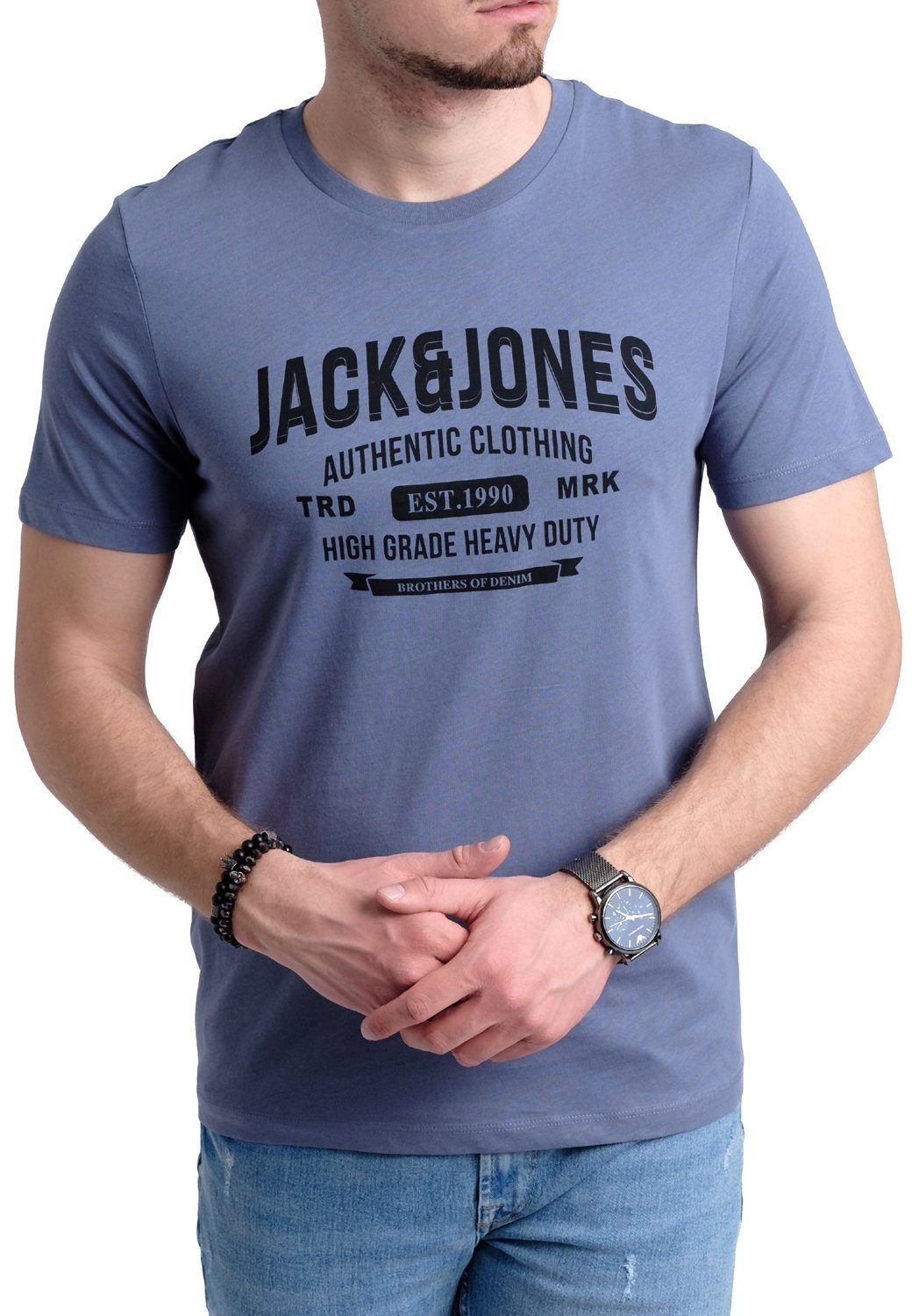 Print-Shirt 7 Jones Jack mit Baumwolle aus Aufdruck OPT T-Shirt &