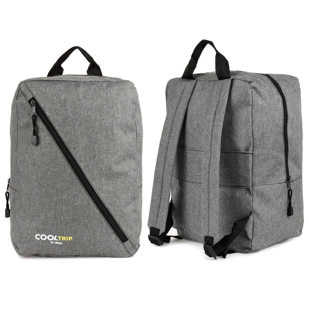 40x20x25 cm Rucksack Reisetasche nm_trade Reiserucksack RYANAIR Grau, 20L, geräumig, aus Volumen wasserdicht, Handgepäck grau/schwarz Cordura leicht,