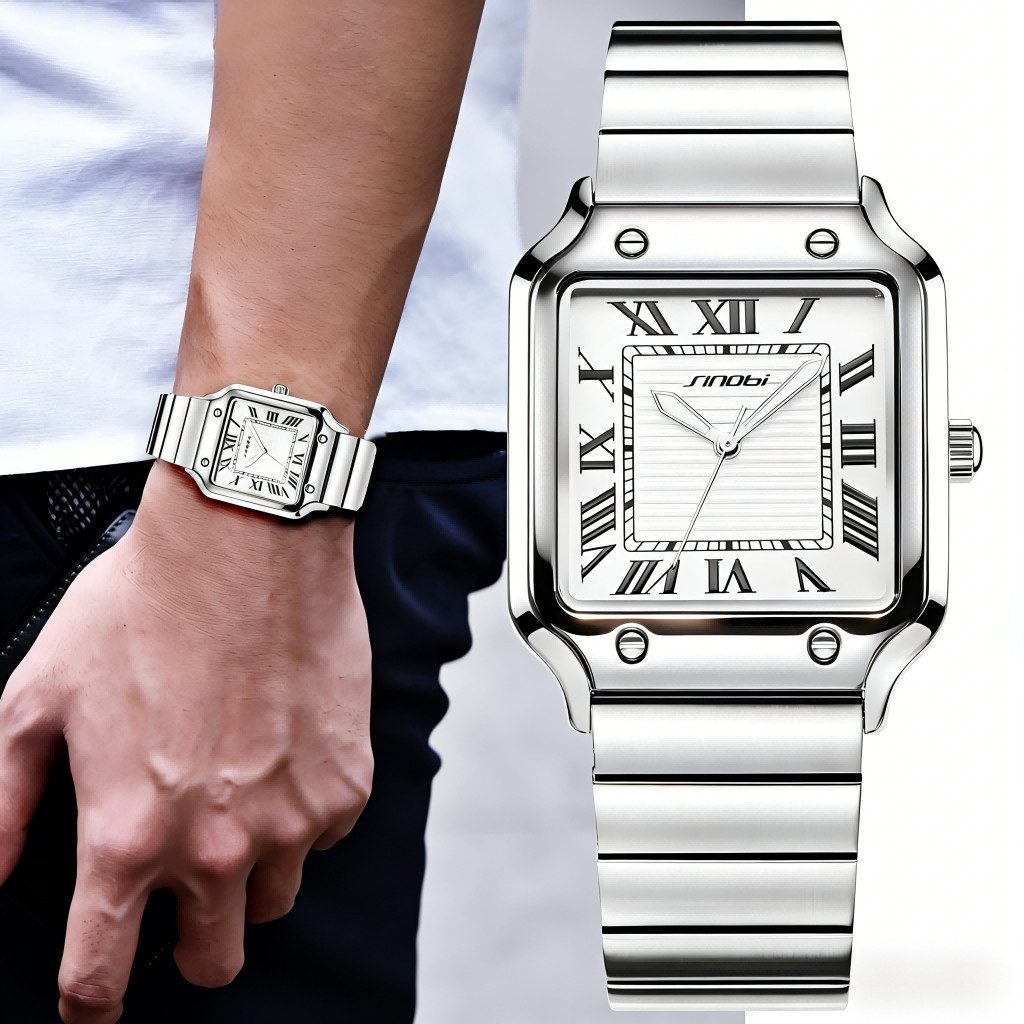 Forrlite Quarzuhr Quarzuhr, Armbanduhr Edelstahl Herren Uhr, Multifunktionsuhr Herrenuhr, (Multifunktionsuhr Armbanduhr, Edelstahl Armbanduhr, Chronograph Herrenuhr, Herrenuhr), Edelstahlarmband, Geschenkebox, inkl Armbandkürzer & Etui