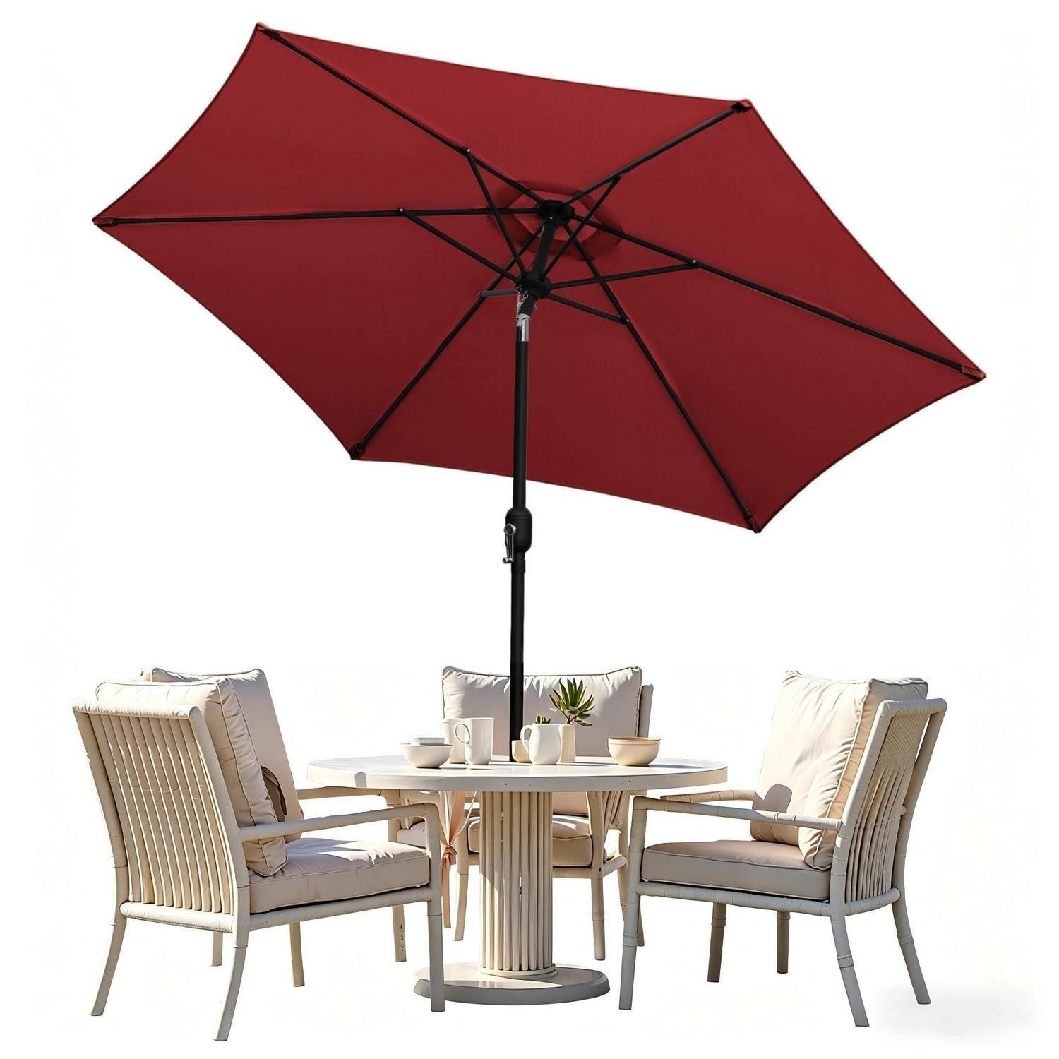 LuxusKollektion Balkonschirm Sonnenschirm 270cm neigbar UV50+ Polyester Handkurbel