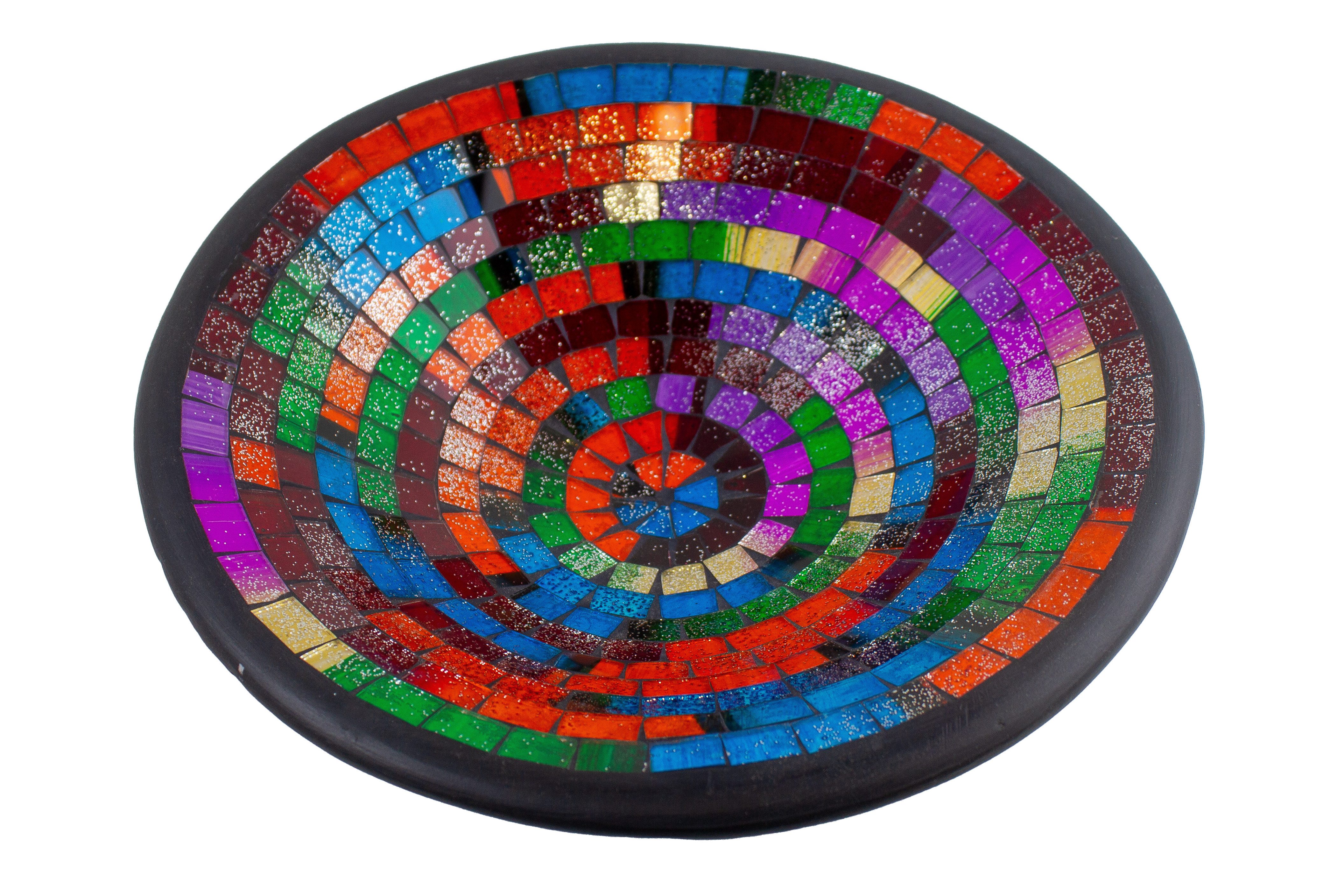 WORU Dekoschale Runde Mosaikschale mit Glassteinen – Ø 29 cm, fünf Farben