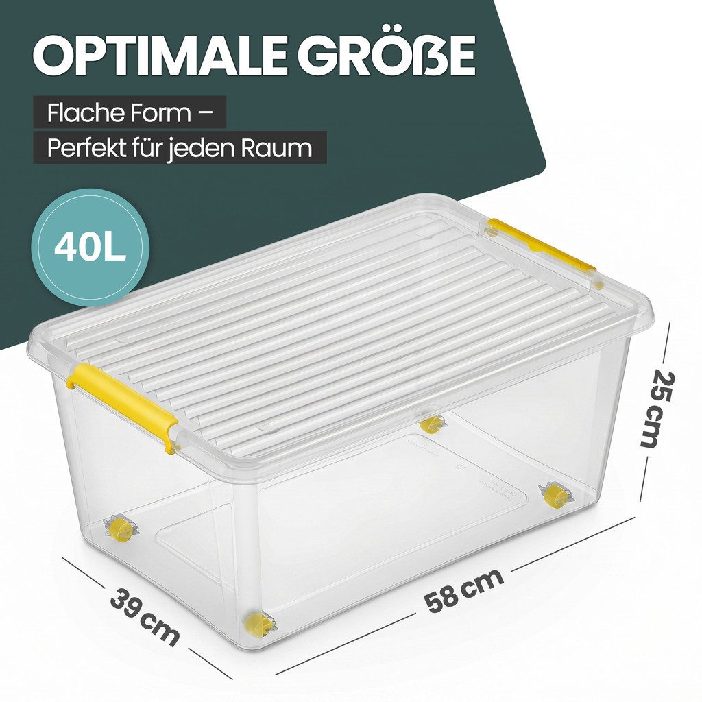 Kreher Aufbewahrungsbox Simple Store, in Transparent, rollbar, BPA-frei Set/Größe wählbar) (1 St)