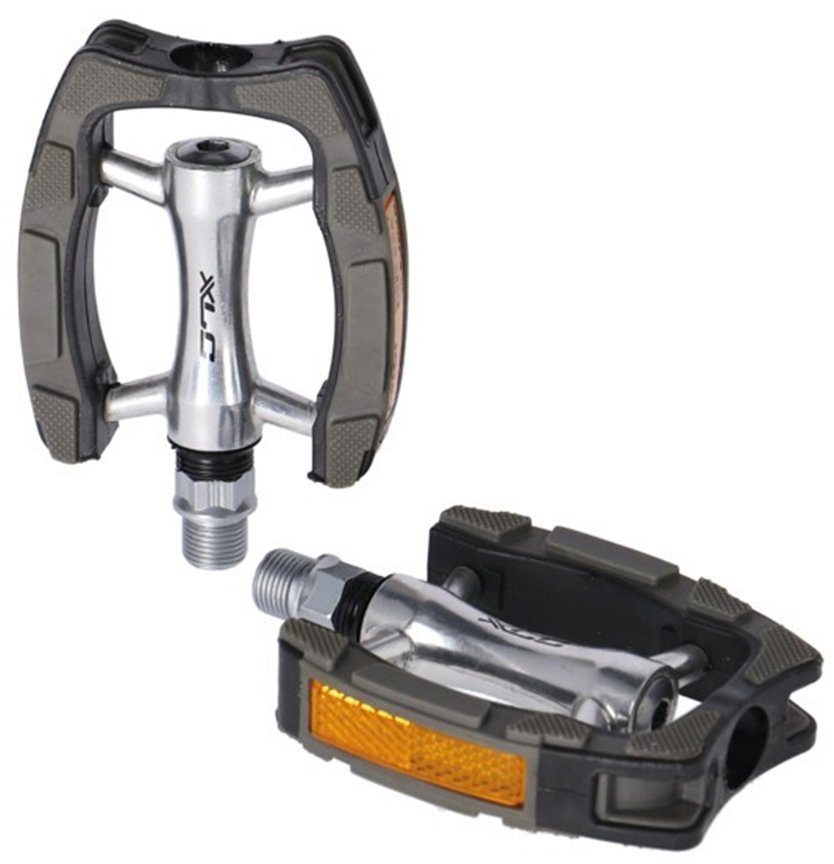 Fahrradpedale XLC Pedal Paar) (1 schwarz/silber/grau PD-C14, XLC XLC Comfort PD-C14 City-/Comfort-Pedal Alu/Kunststoff,