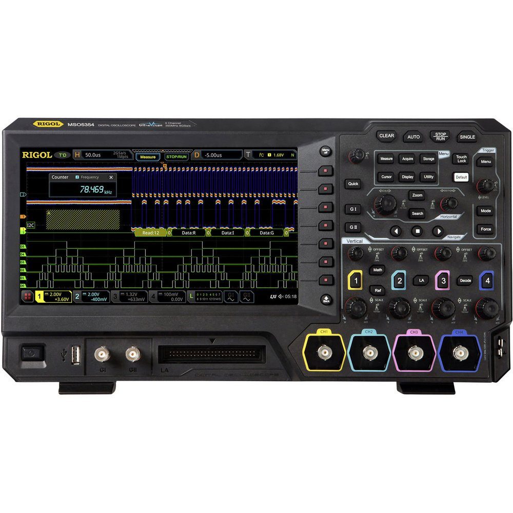 Rigol Spannungsprüfer Rigol MSO5074 Digital-Oszilloskop 70 MHz 8 GSa/s 100 Mpts 8 Bit 1 S, (MSO5074)