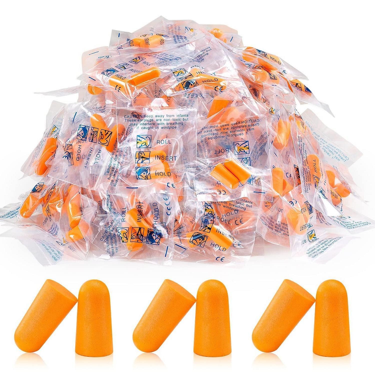 LuxusKollektion Gehörschutzstöpsel Ohrstöpsel Schlaf Schaumstoff Orange 100 Paar