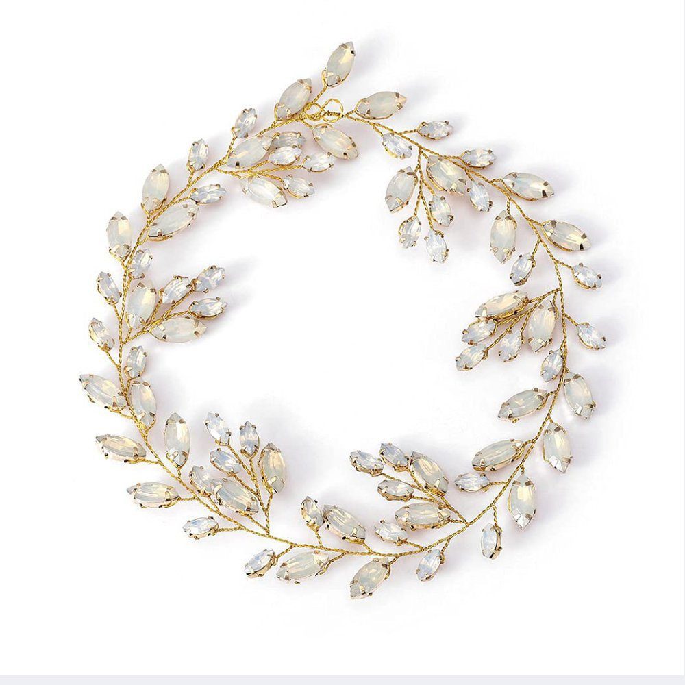 Gontence Haarspange Blumen Hochzeits Haarranken, Silber Kristall