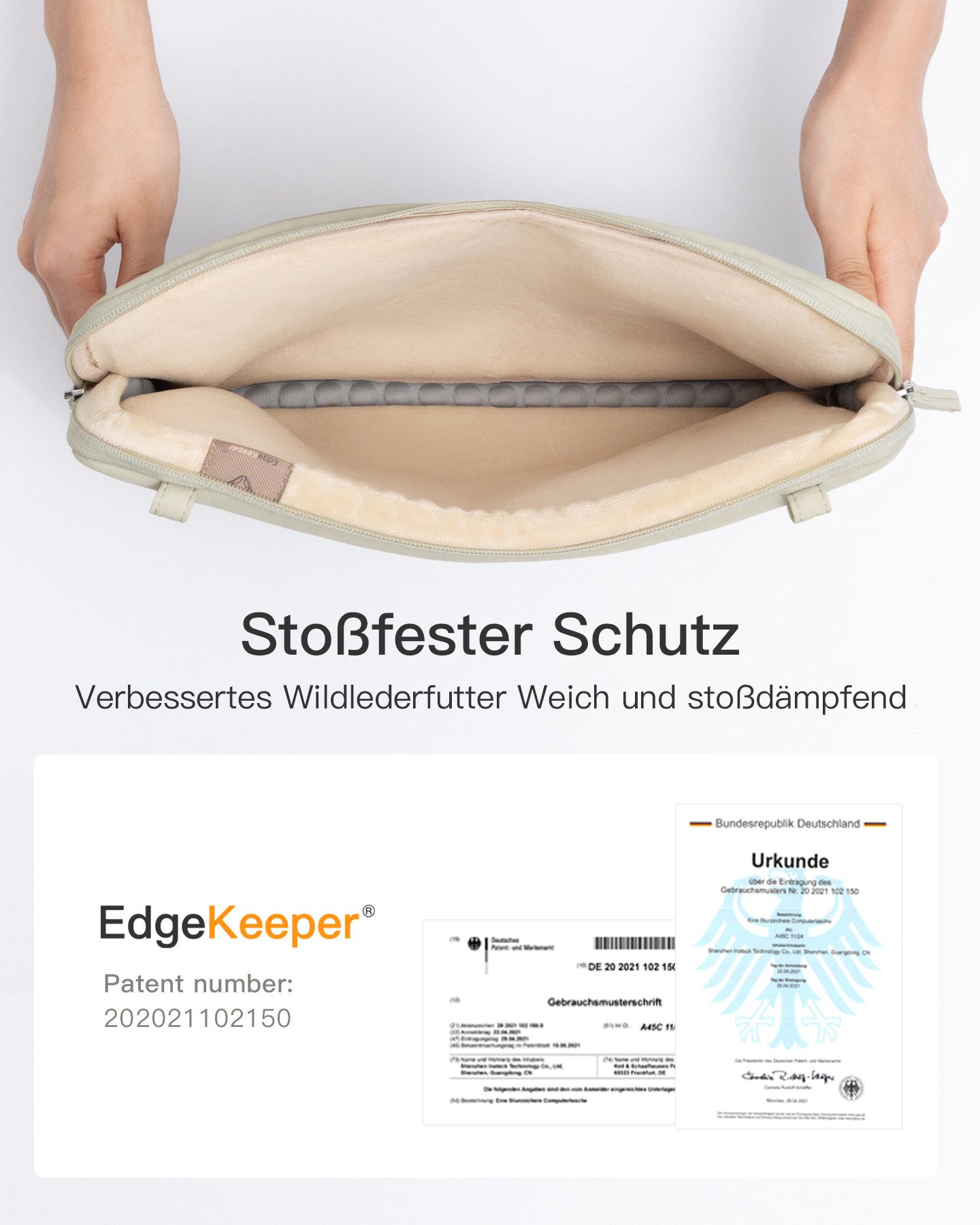 Inateck Laptoptasche 360° Schützende Notebook Hülle, für 13-14 Zoll MacBook Pro/Air M5 M4