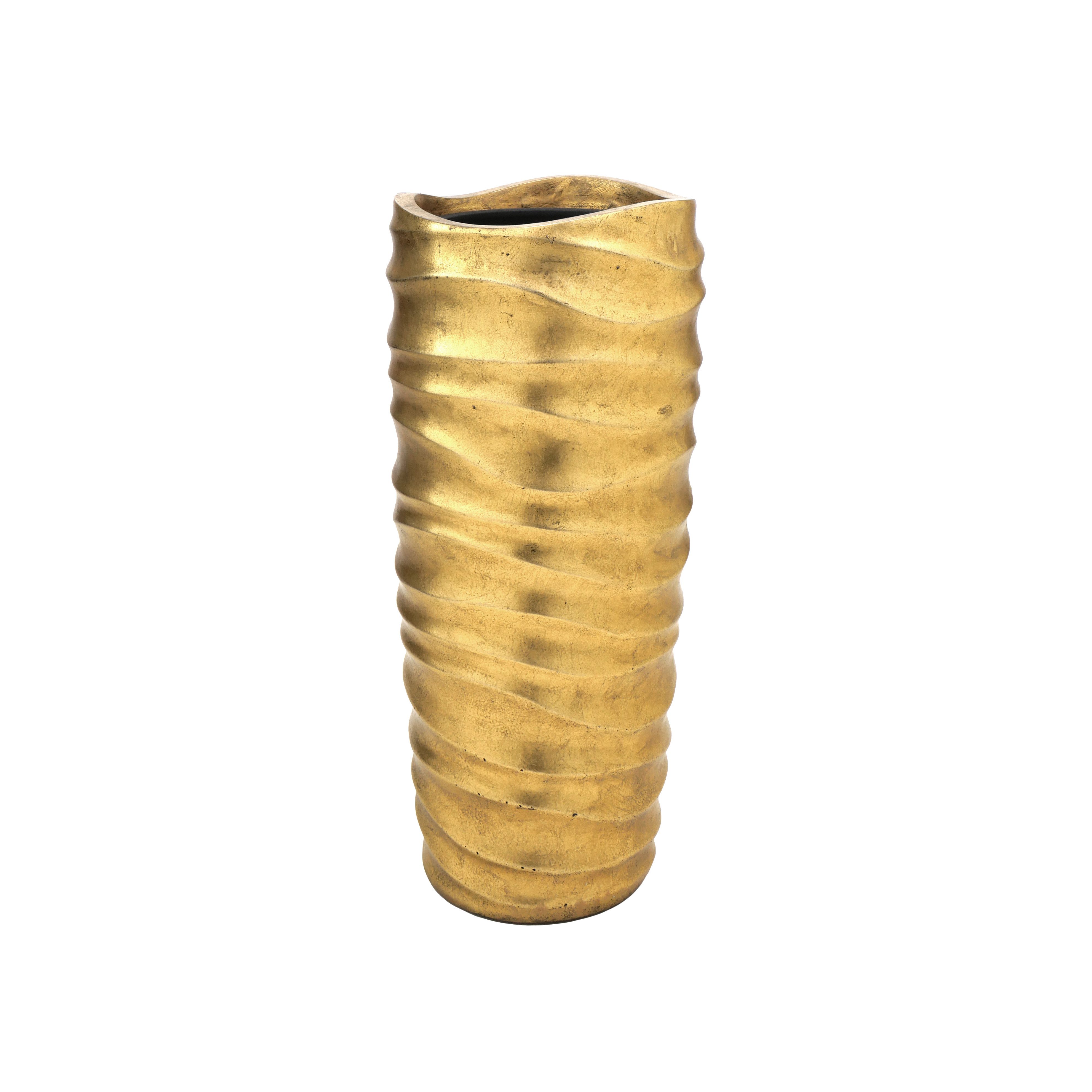 Flingora Bodenvase Curly, mit Einsatz - Fiberglas - Indoor - Gold - Höhe 76 cm. € 199,95, (€ 199,95 pro 1 Stk).