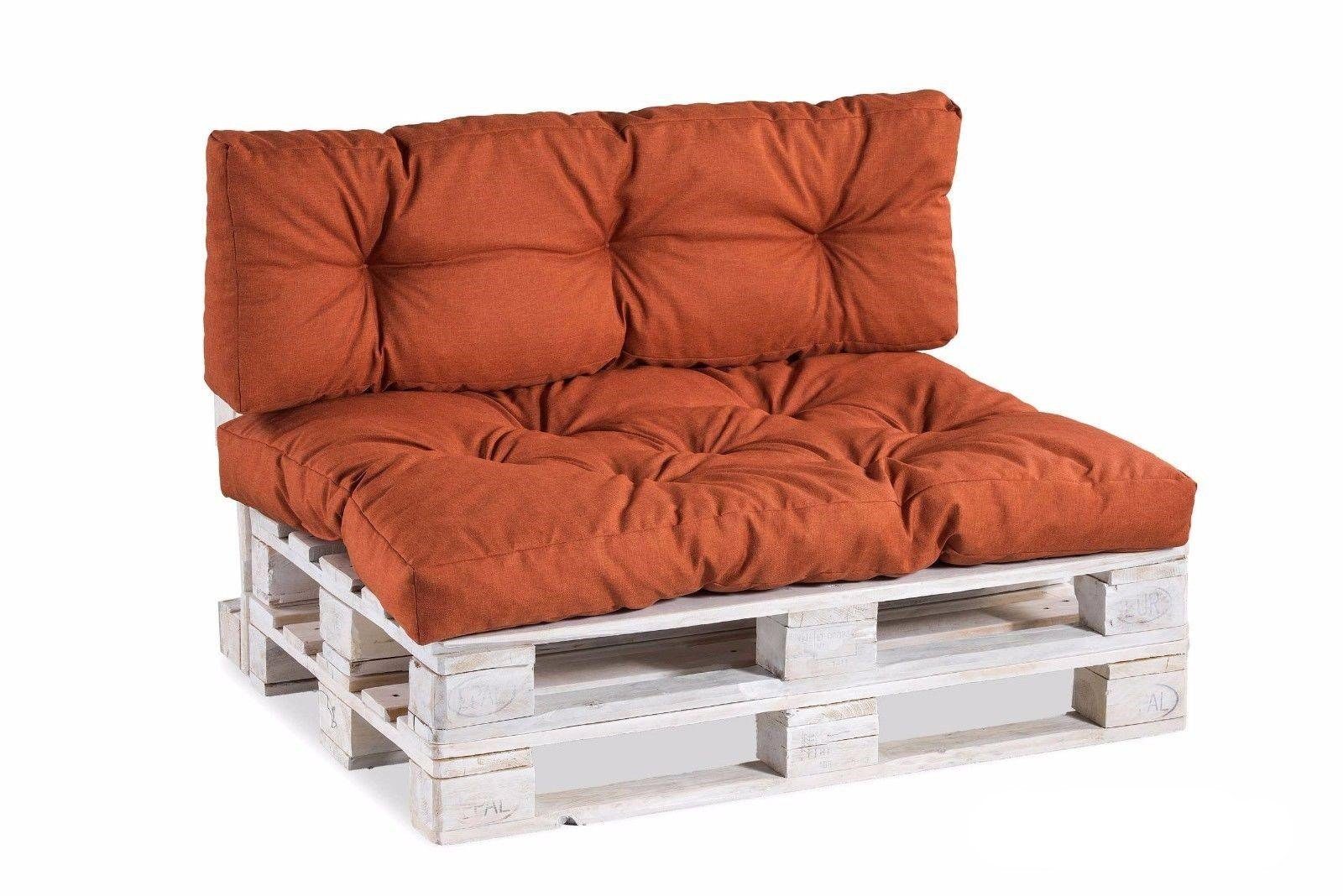 Palettenkissen Set – Sitzkissen 120x80 Cm & Rückenlehne 120x40 Cm, Mit Abnehmbarem Bezug, Grau