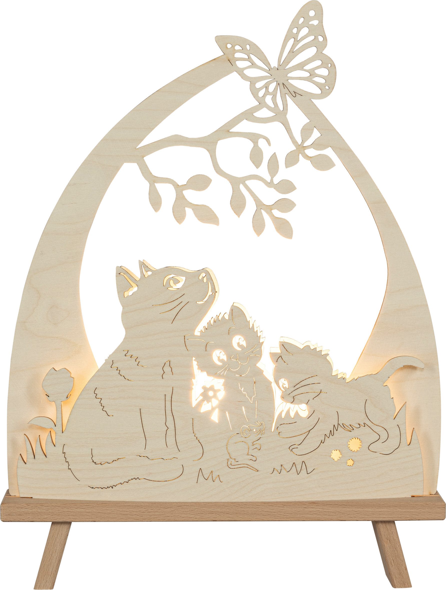 SAICO Original LED Schwibbogen Deko-Lichterspitze, Katzenfreund, inkl. eine günstig online kaufen