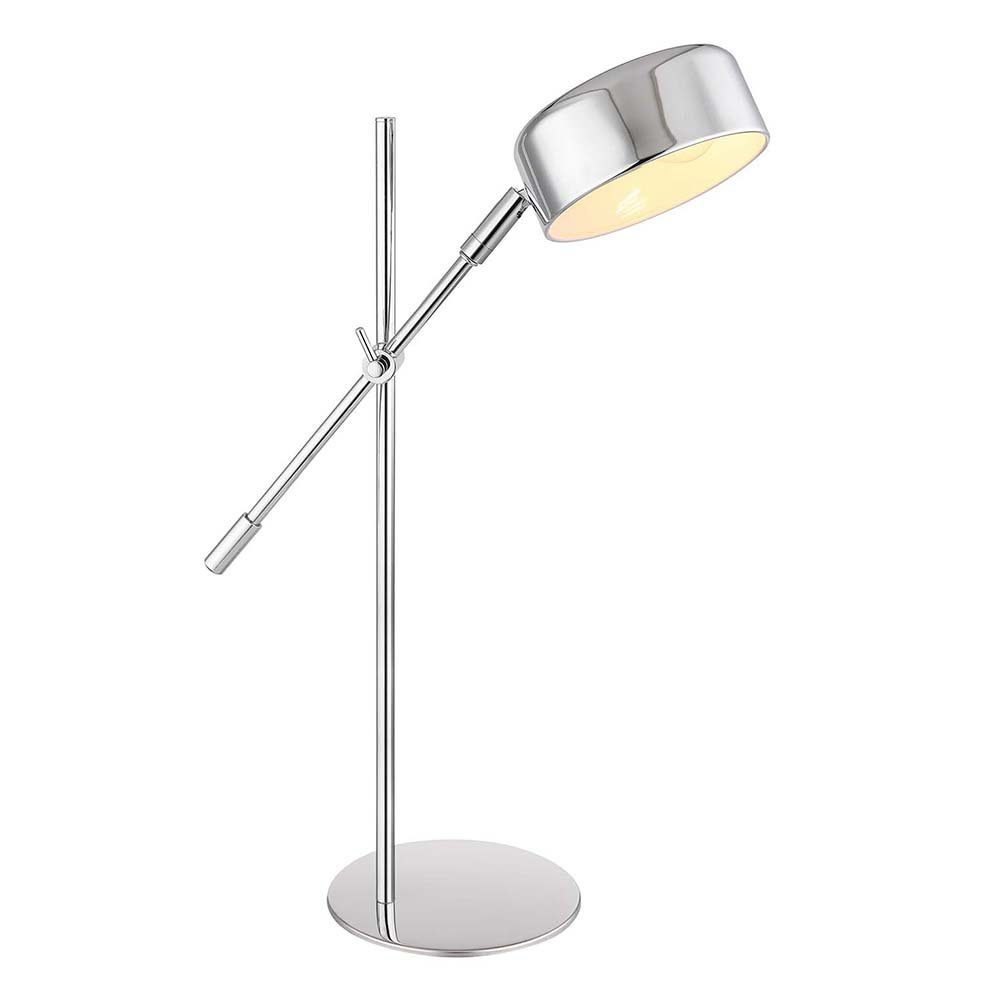 etc-shop H Lese verstellbar Gelenk chrom Tisch Schreibtischlampe, nicht inklusive, Beistell Leuchtmittel LED Leuchte Schreib Lampe