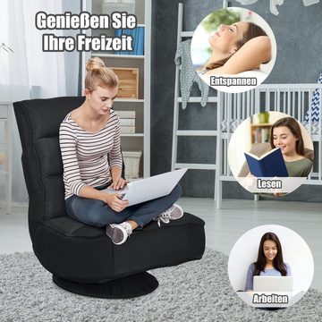 COSTWAY Relaxsessel »Bodensessel, Bodensofa, Lazy Sofa«, 360°drehbar, mit 5-Fach Verstellbarer Rückenlehne, gepolstert