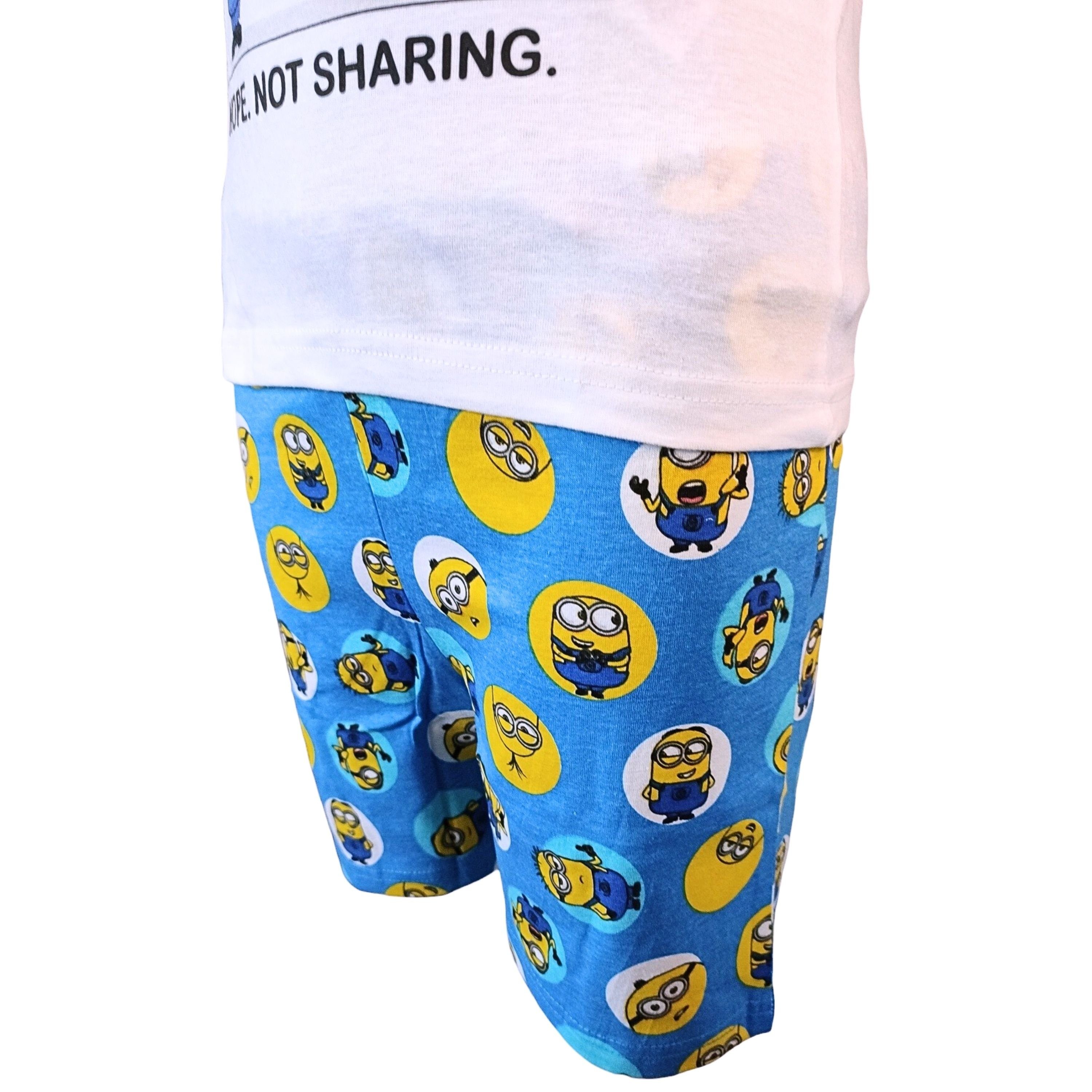 Pyjama Blau (2 Minions Schlafanzug 104-134 kurz Set Jungen tlg) cm - Gr. Shorty Kinder