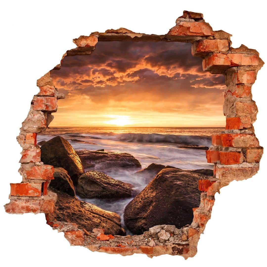 Mauerdurchbruch Australien, Art Wandtattoo Aufkleber 3D Galbraith Wandtattoo selbstklebend Küste Wall Strand Sonnenuntergang K&L Wandbild