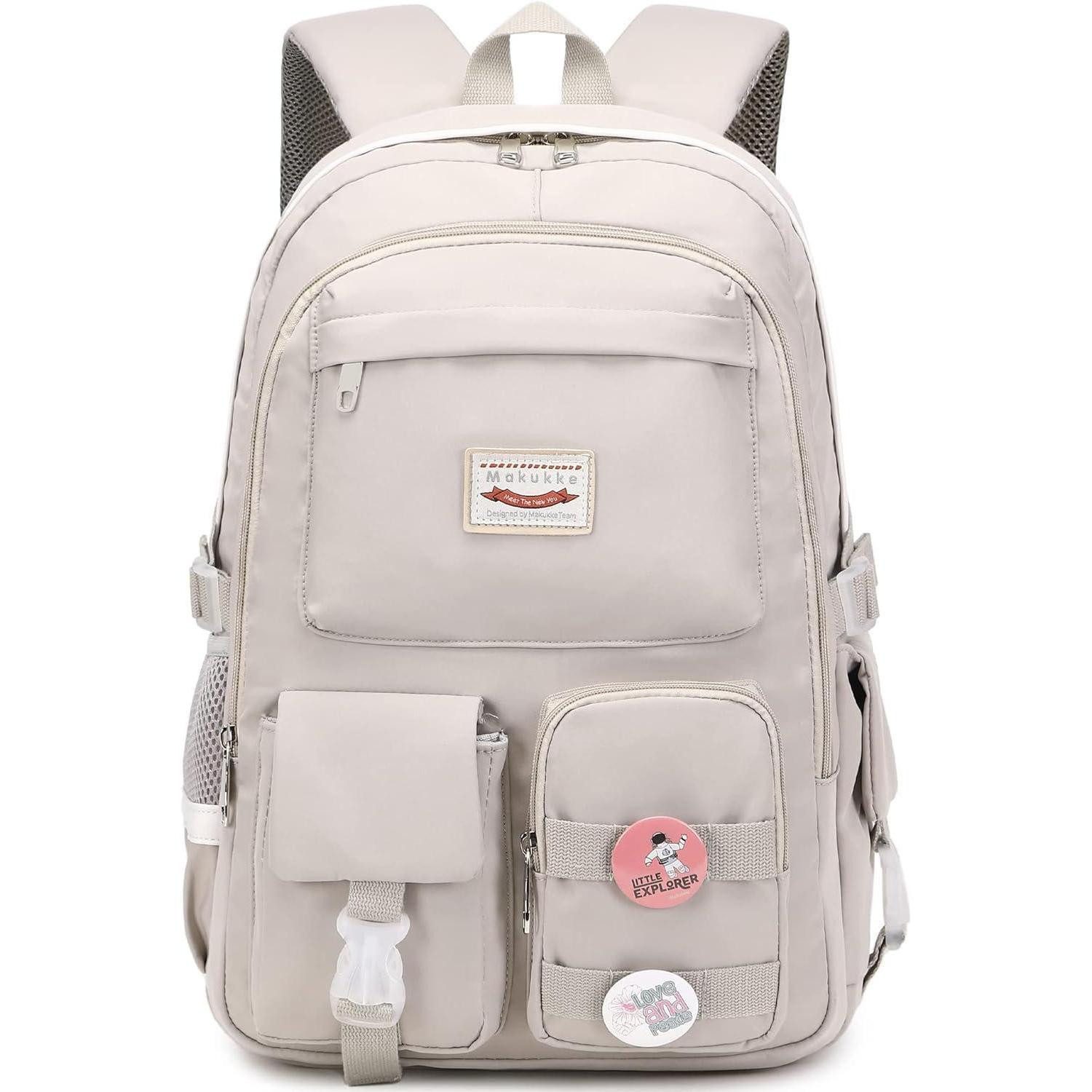 LuxusKollektion Schulrucksack Rucksack Damen Schulrucksack Mädchen Teenager Cute Anime Bookbag Grau