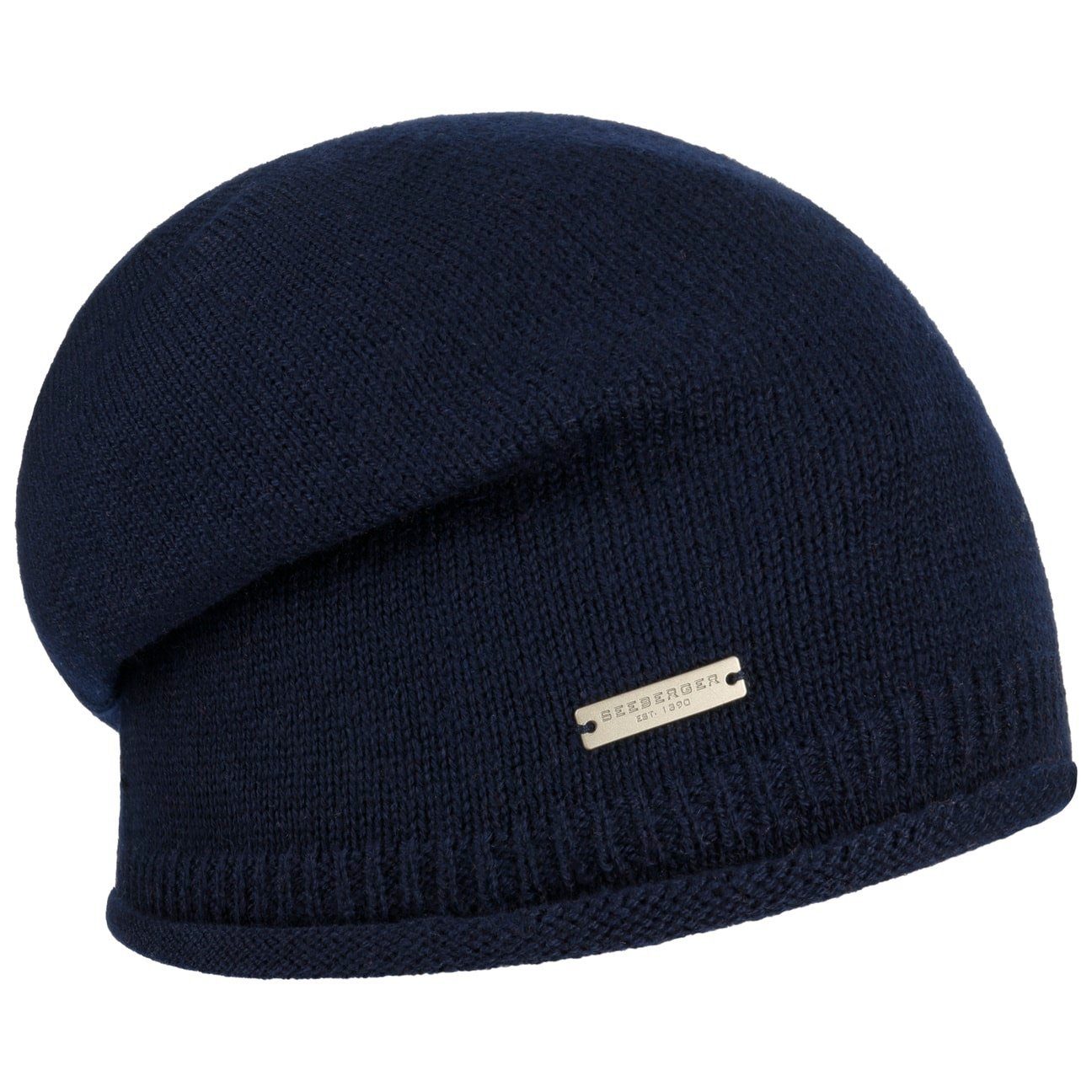 Seeberger Beanie (1-St) Strickmütze dunkelblau Oversize