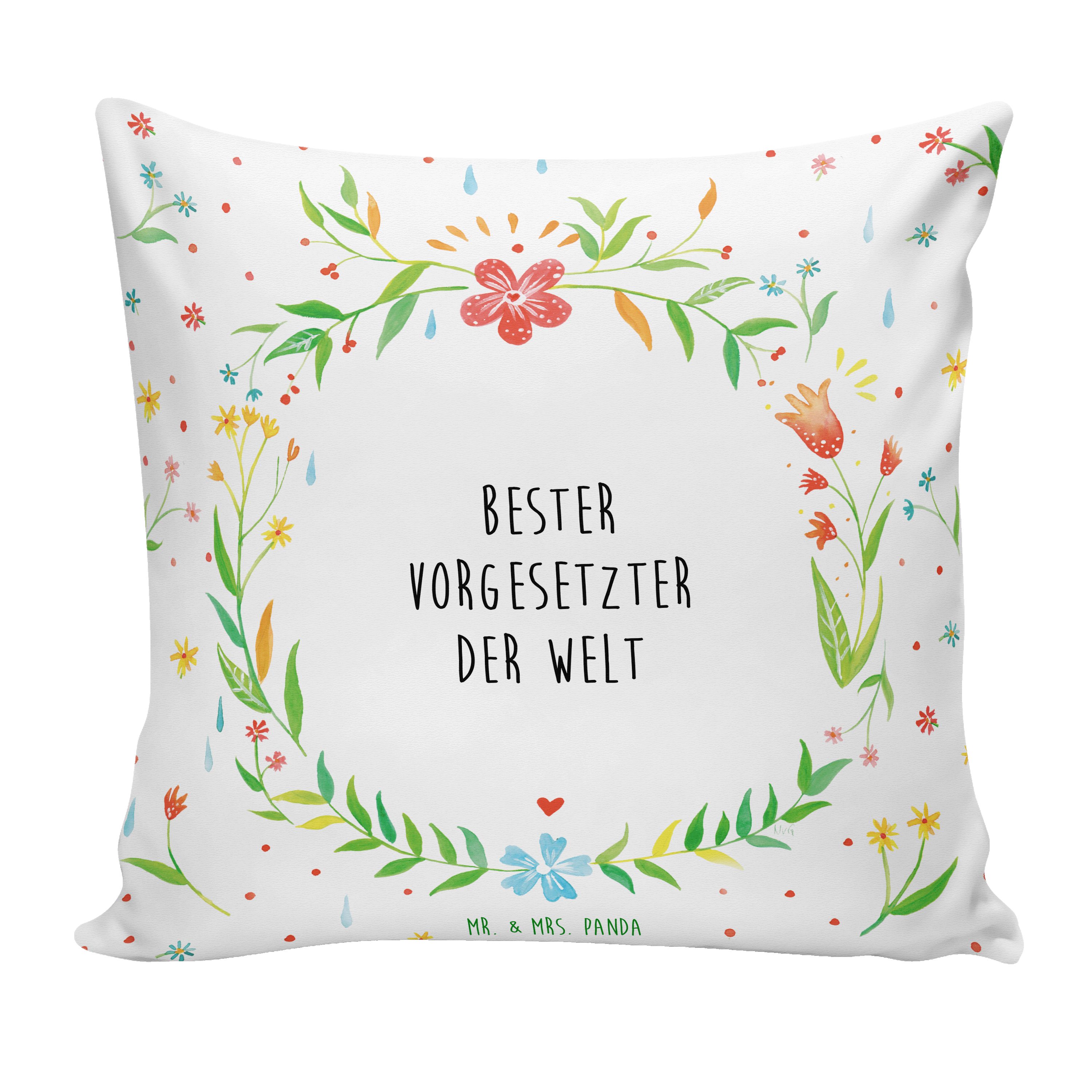 Mr. & Mrs. Panda Dekokissen Vorgesetzter - Weiß - Geschenk, Leiter, Dekokissen, Motivkissen, Sofa