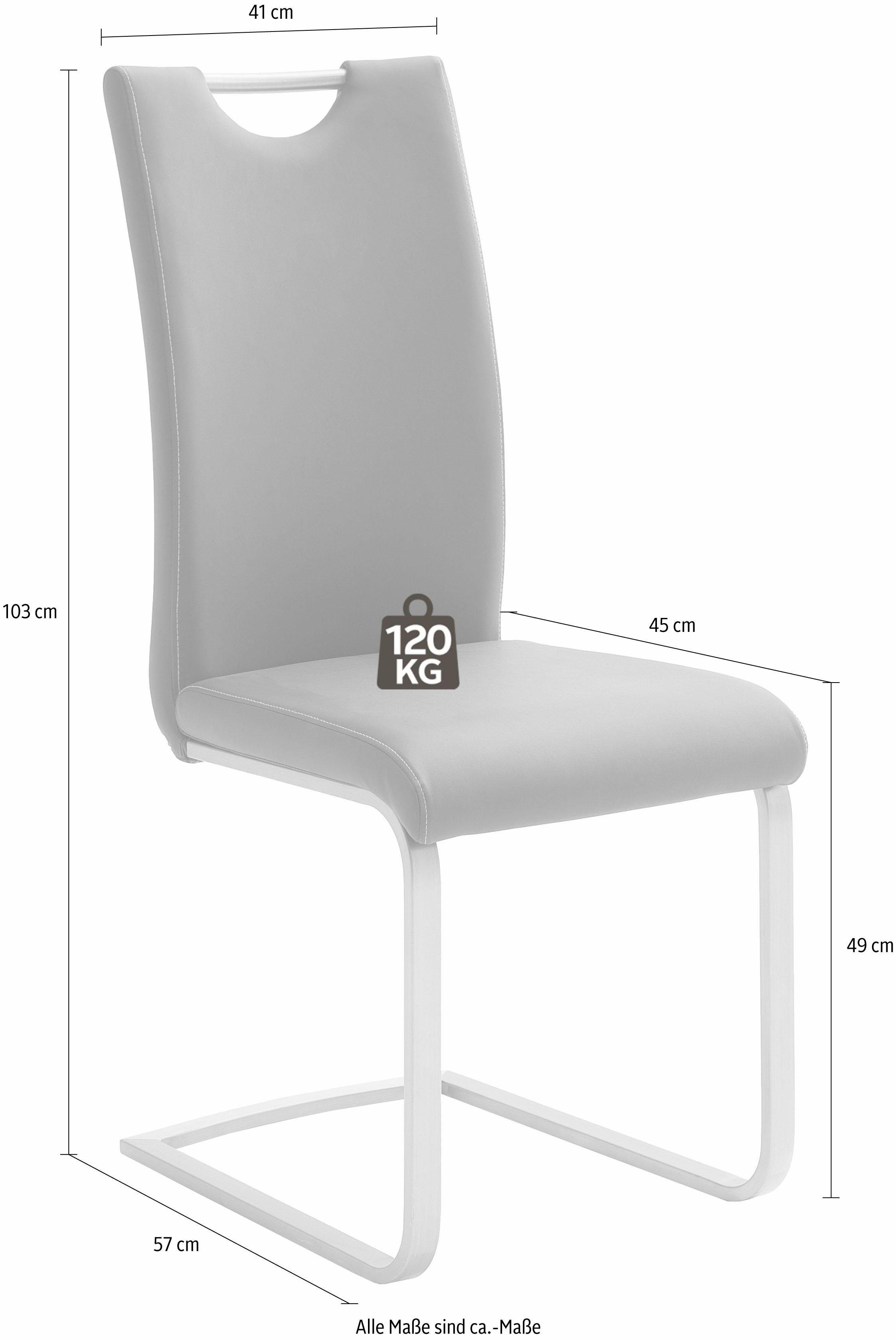 | 4 120 bis grau (Set, grau Freischwinger belastbar kg Paulo furniture Stuhl MCA St),