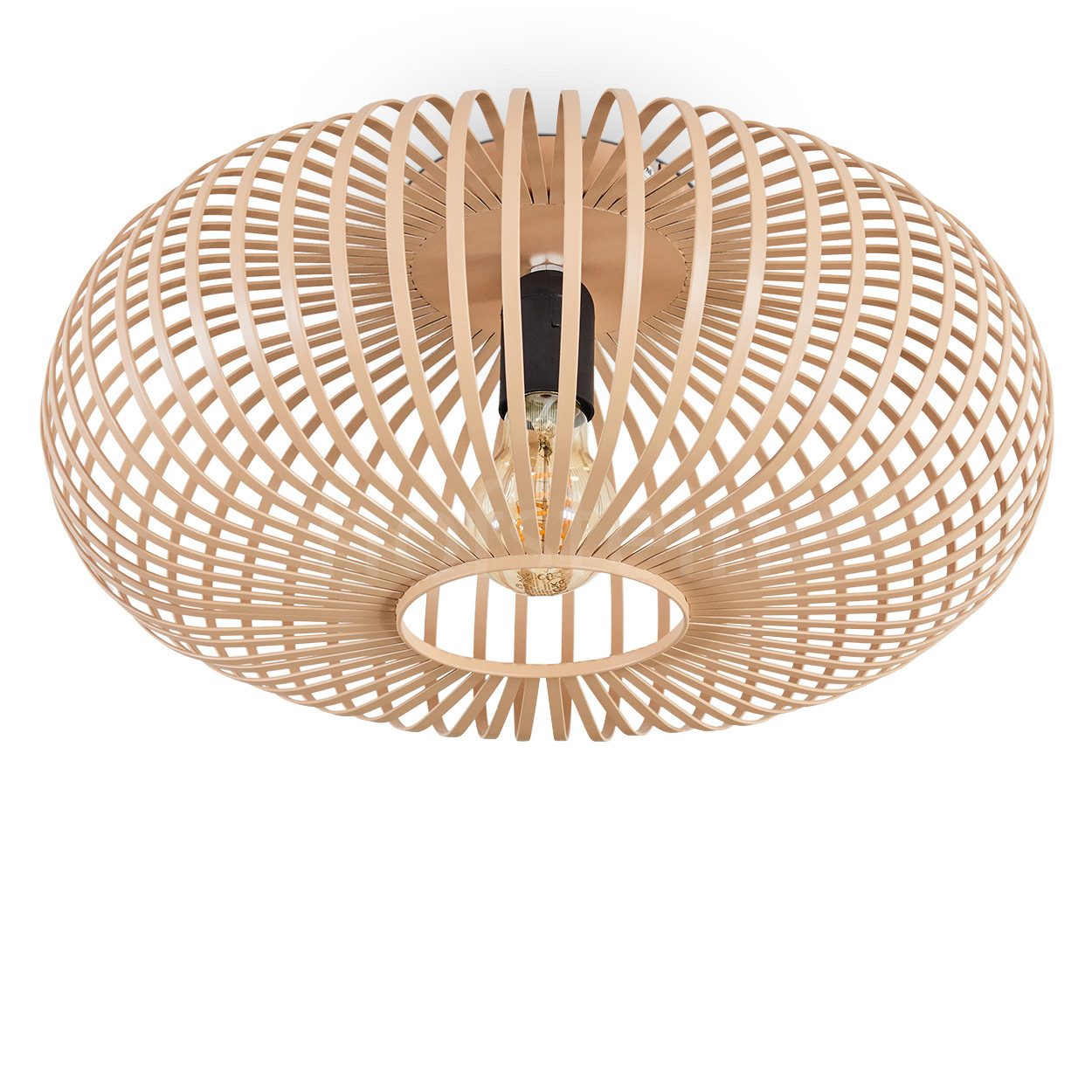 hofstein Deckenleuchte moderne Deckenlampe aus Metall in Schwarz/Hellbraun/ günstig online kaufen