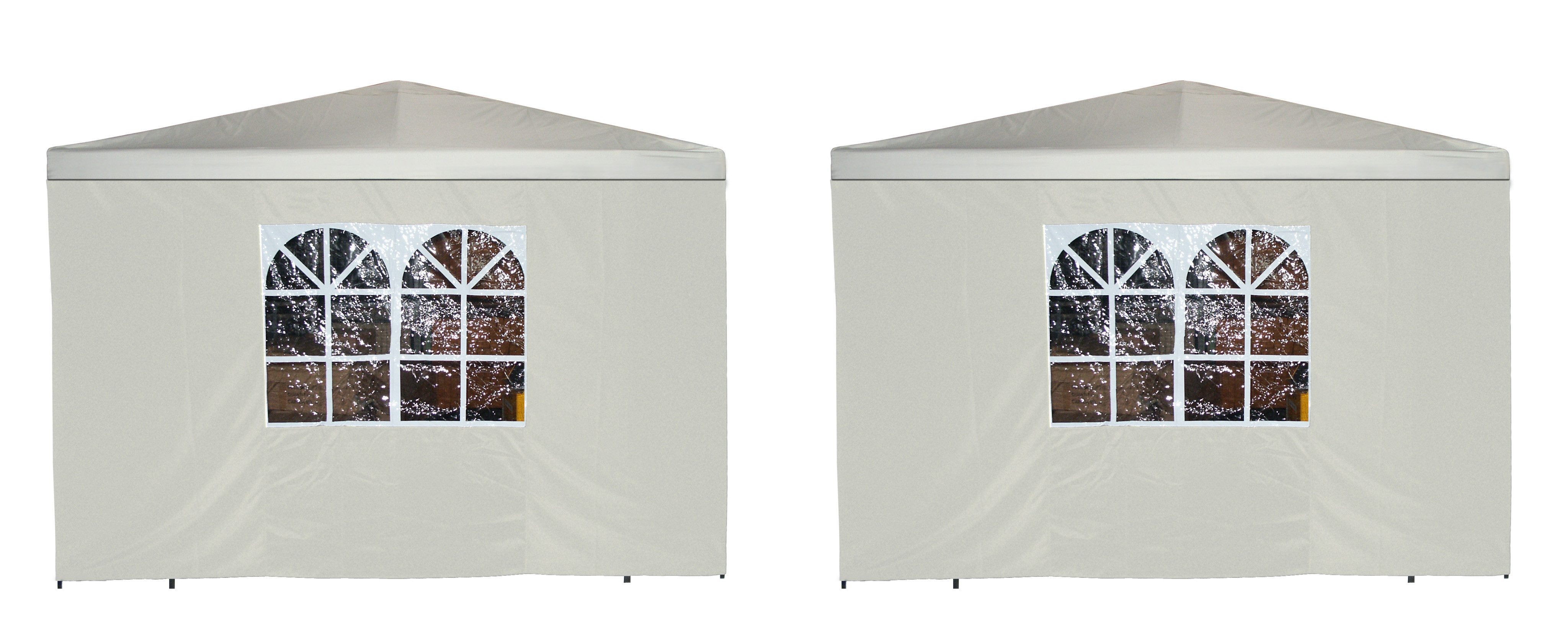 DEGAMO Pavillonseitenteil, 2er Set, 3x1,9 Meter, Polyester ecrufarben, mit Fenster