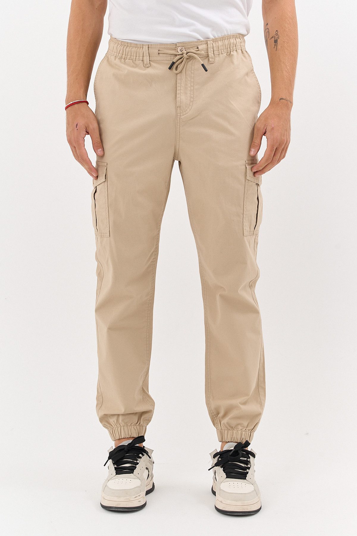 COMEOR Cargohose Herren Stretch Relaxed Fit mit 6 Taschen und Kordelzug Elastischer Beinabschluss, Kordelzug am Bund, Hoher Tragekomfort