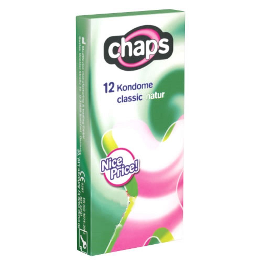 Chaps Kondome Classic Natur Packung mit, 12 St., natürliche Kondome, Kondome für volle Verkehrssicherheit
