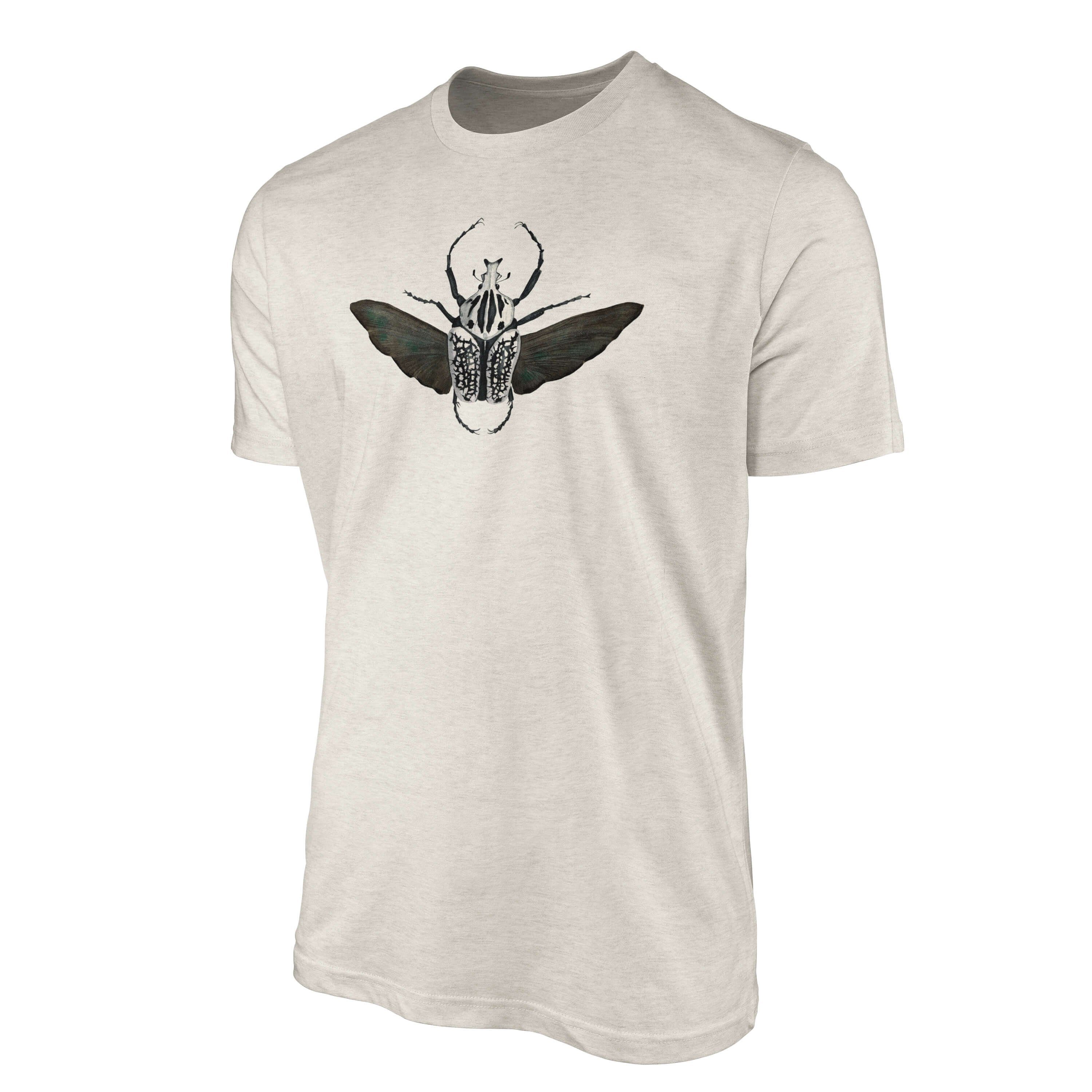 100% Bio-Baumwolle Motiv Sinus Art Farbe T-Shirt Aquarell Herren T-Shirt (1-tlg) Nachhaltig Ökomode Organic Shirt Käfer