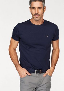 Gant T-Shirt ORIGINAL SS T-SHIRT mit kleiner Kontrast-Logostickerei