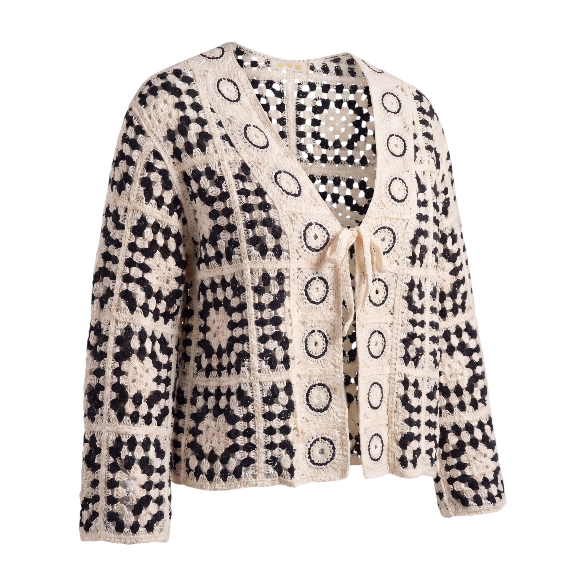 OriginalYou Strickjacke Cardigan Damen Sommerjacke leichter Häkel Strick Bolero One Size 38-42 (38/40 relaxed, 40/42 regular), Vintage Sommerlook
