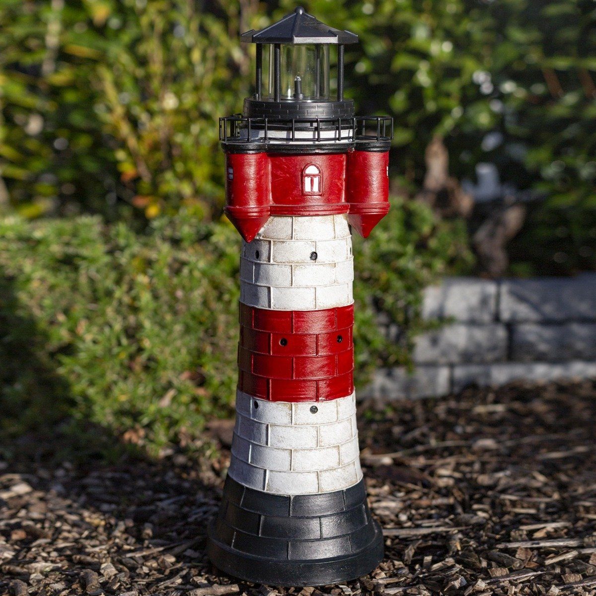 colourliving Gartenfigur Leuchtturm Roter Sand Solar günstig online kaufen