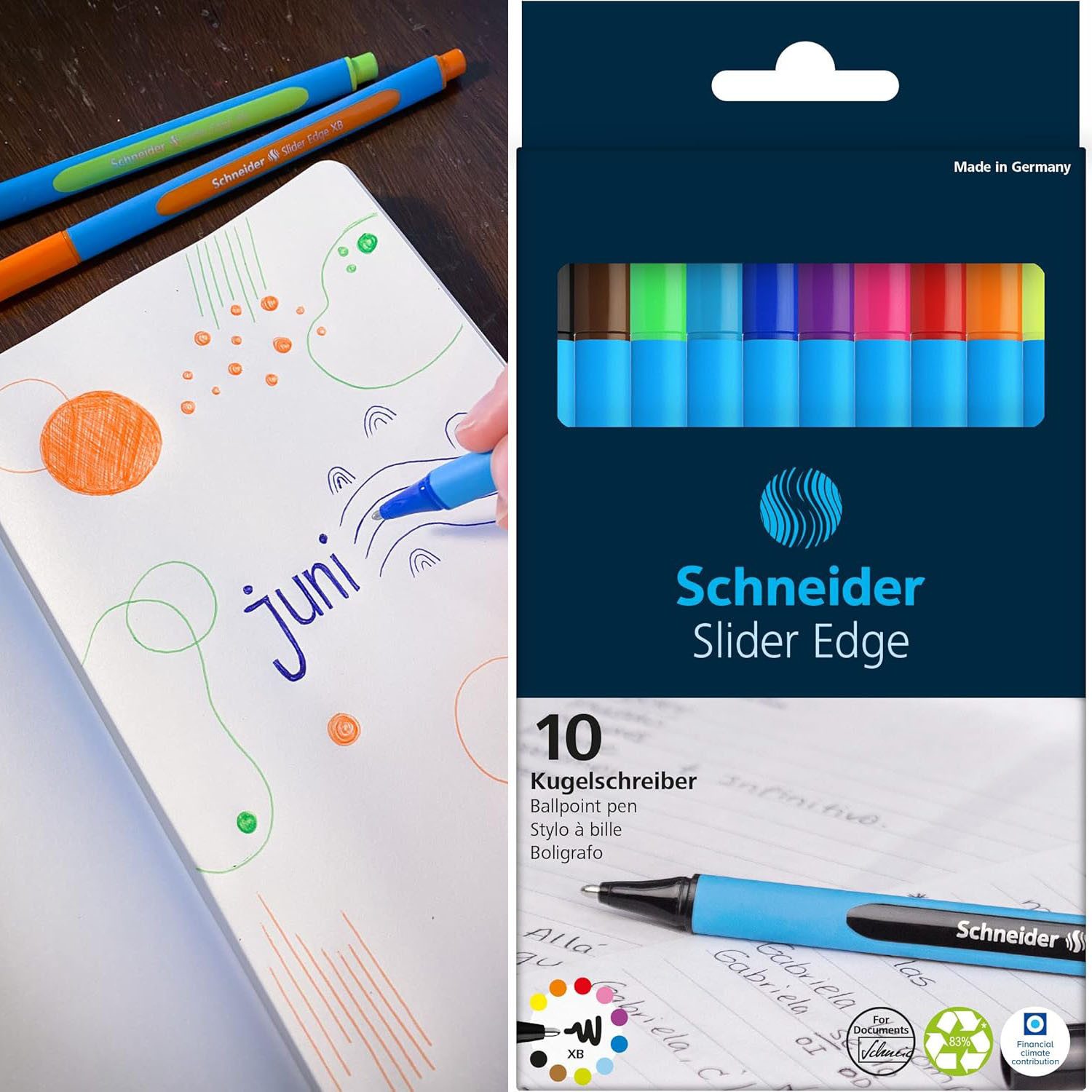 SCHNEIDER NOVUS Kugelschreiber SCHNEIDER Kugelschreiber Slider Edge XB 10er Etui, farbig sortiert – Bild 4 von 4