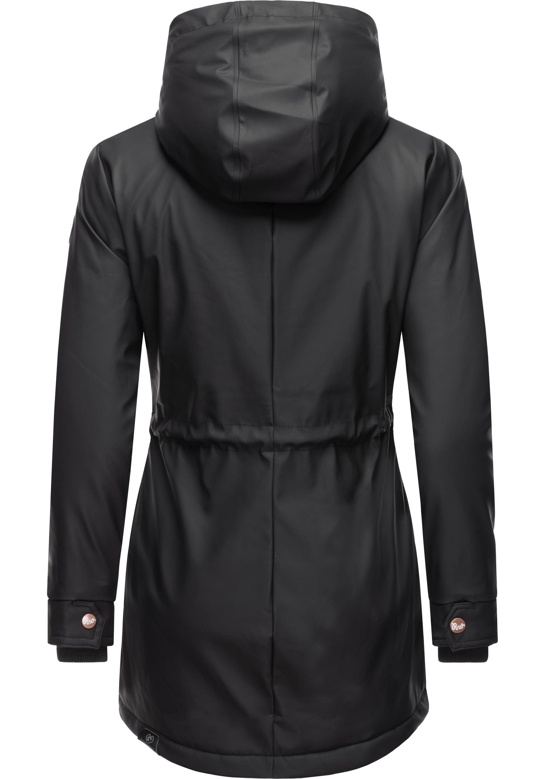 Ragwear Regenmantel Monadis Rainy Intl. modischer Regenparka mit kuschligem Innenfutter
