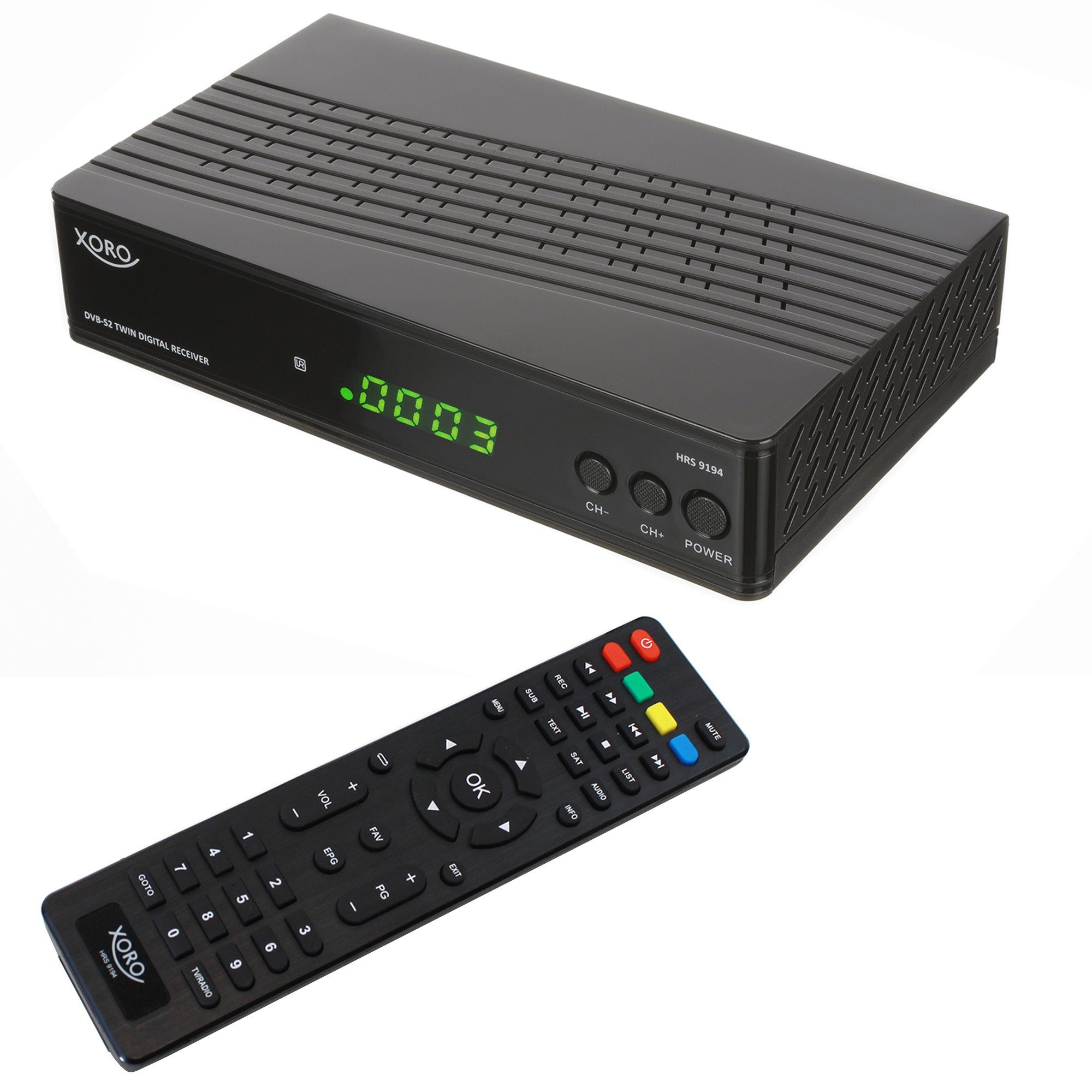 Xoro HRS 9194 TWIN, PVR Ready - 2 Aufnahmen gleichzeitig möglich, Full HD SAT-Receiver (LAN, DLNA, Video Portal, TWIN DVB‑S2 Tuner,USB‑Rekorder,HD Media Player,Kindersicherung)