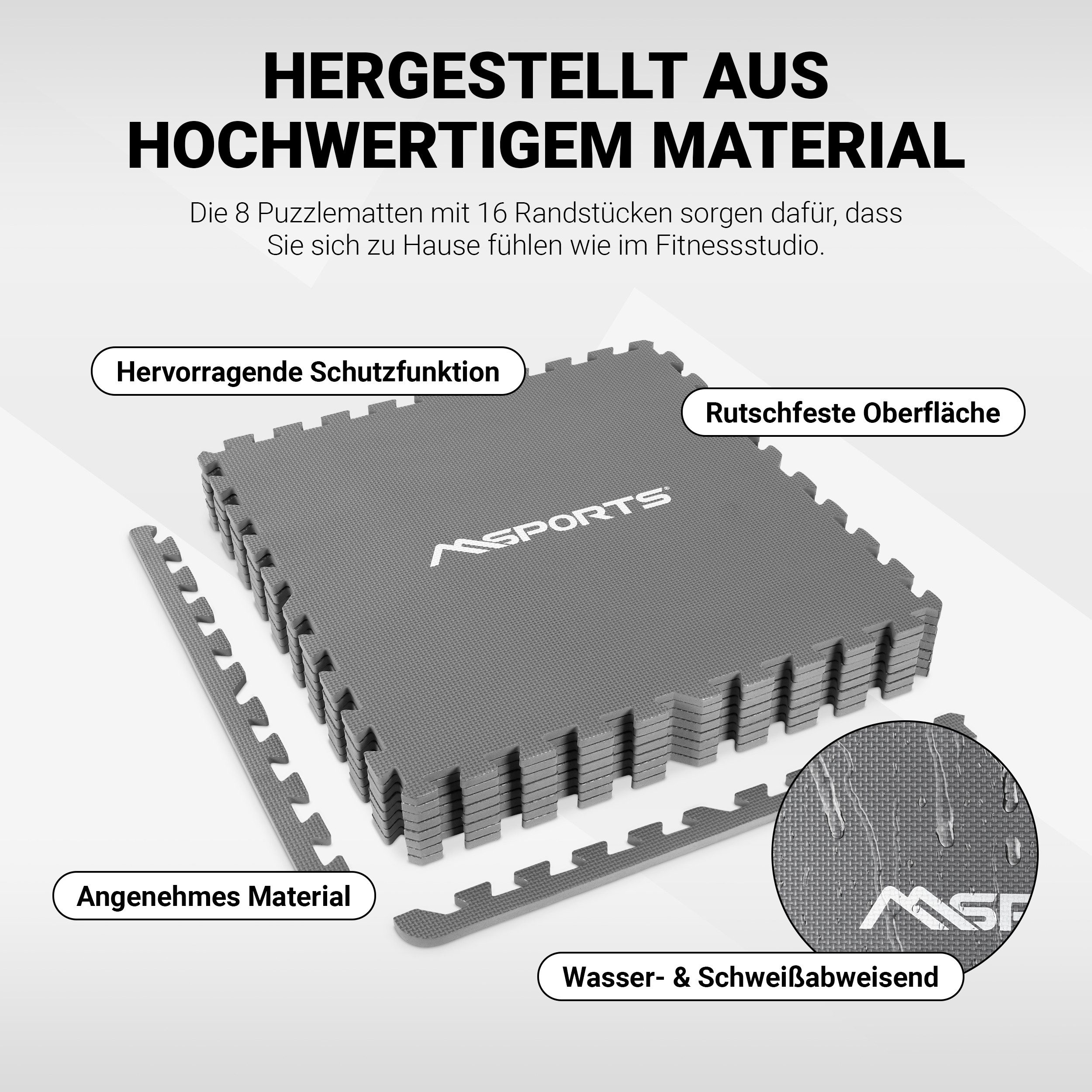 MSports® Bodenmatte Bodenschutzmatten Set - 8 Schutzmatten in verschiedenen Farben (8 Schutzmatten) – Bild 3 von 5