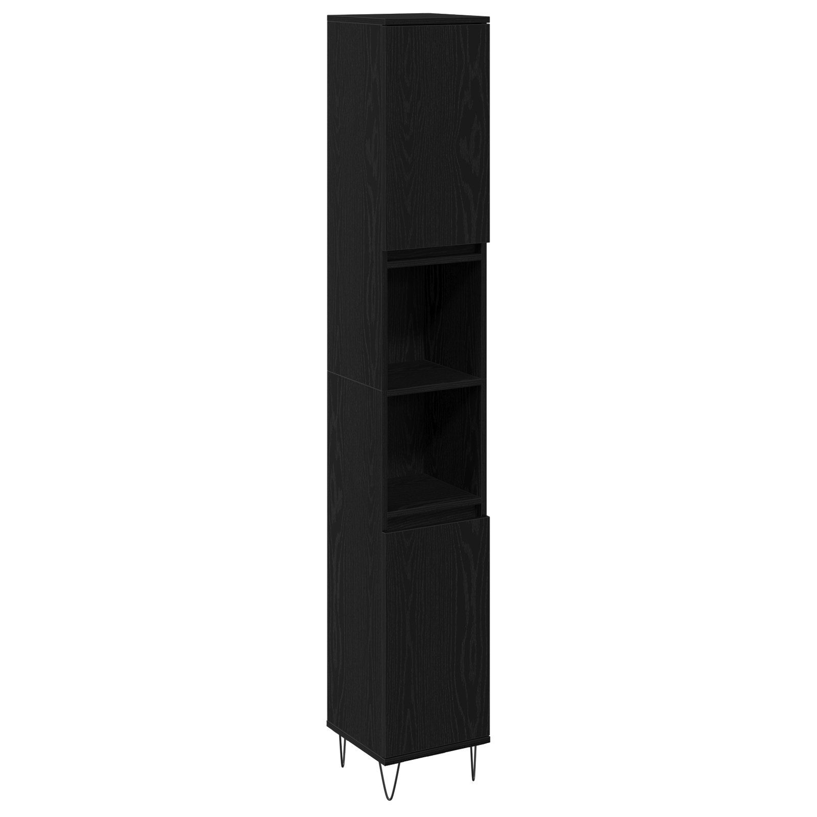 vidaXL Badezimmer-Set Badschrank Schwarz Eiche 30x30x190 günstig online kaufen