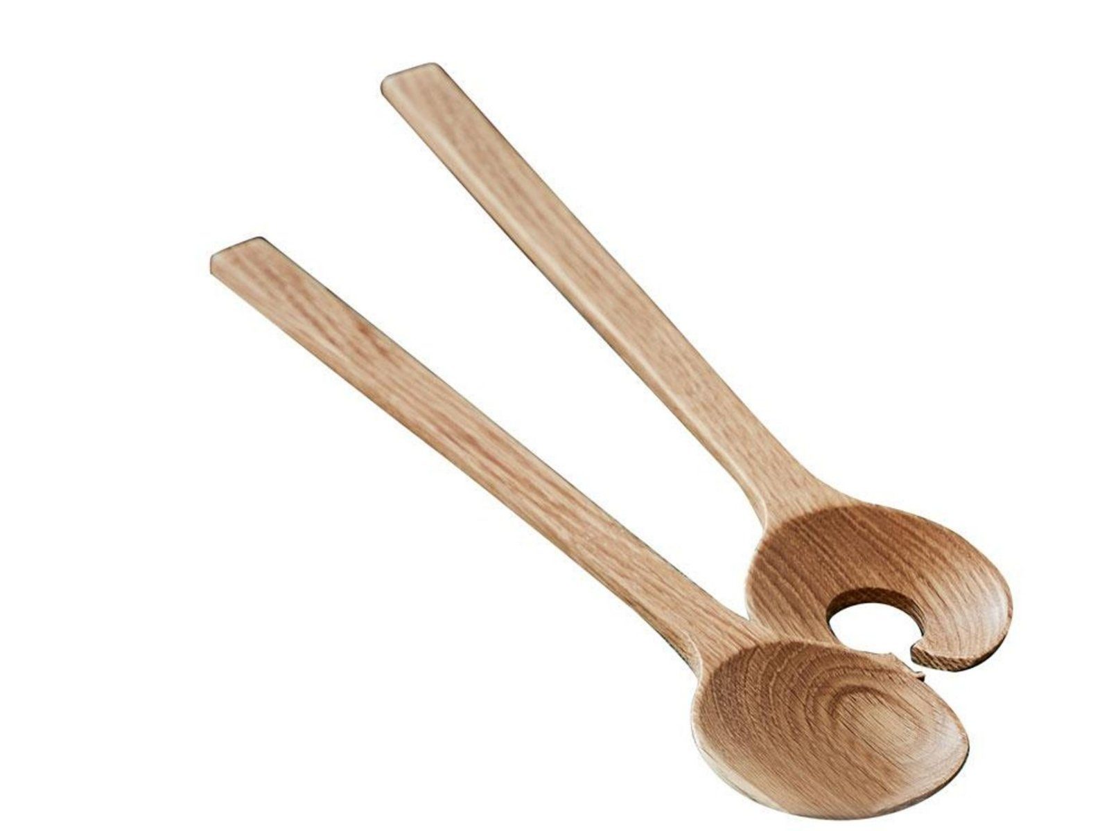 Bitz Salatschüssel Salatbesteck Oak 24 cm Set2, Eiche, (Salatbestecke), Salatbesteck 2-tlg. 24 cm Eiche