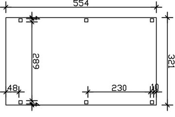 Skanholz Einzelcarport Grunewald, BxT: 321x554 cm, 289 cm Einfahrtshöhe, mit EPDM-Dach