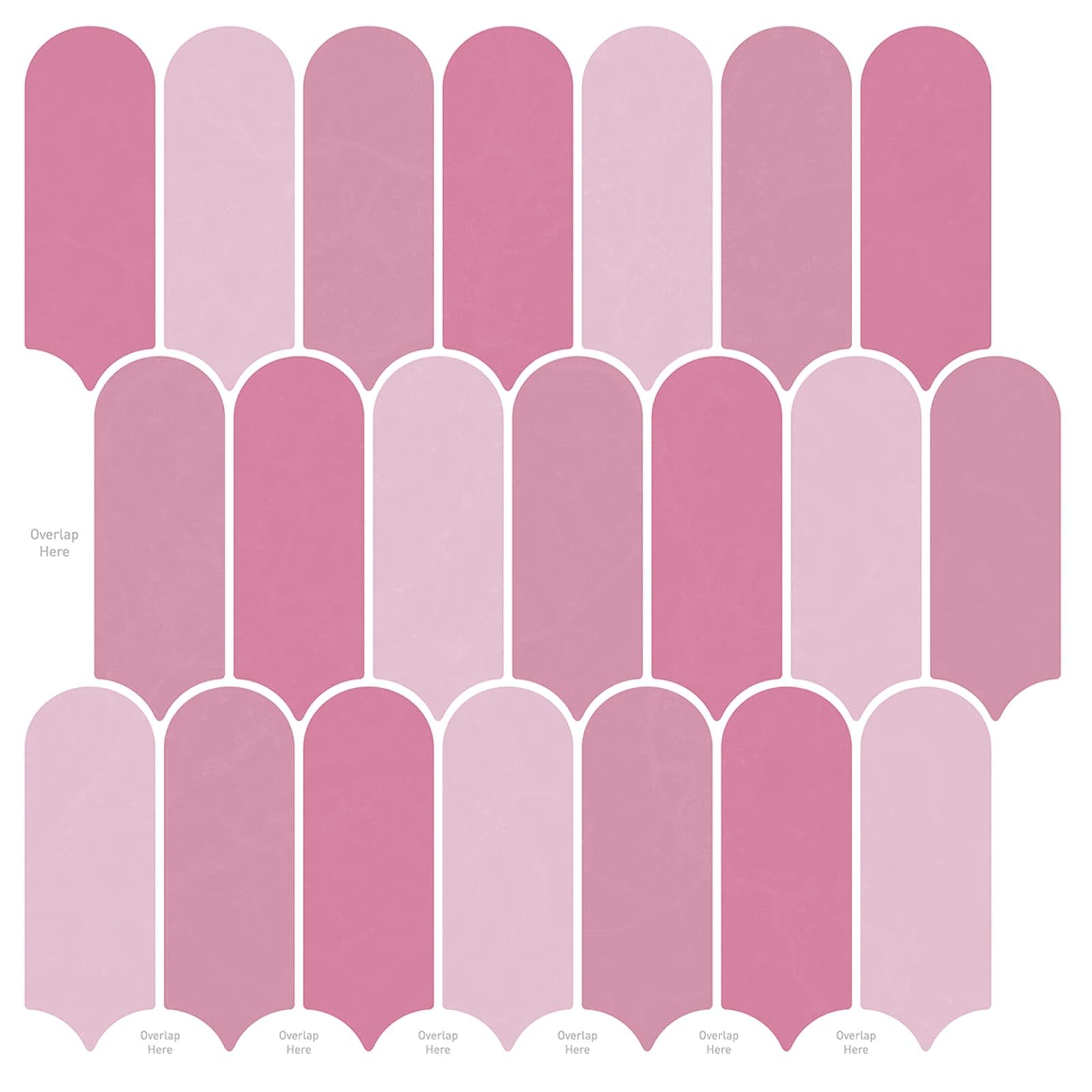 vidaXL Sticker Federfliese 20 pcs Rosa 30 x 30 cm Polyurethan und PET, (20-tlg)