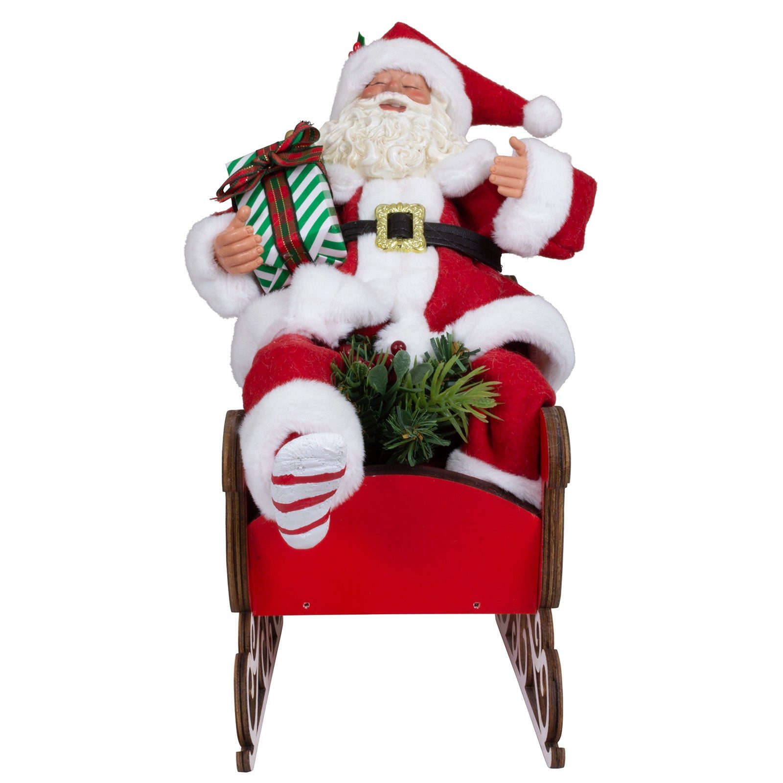 Christmas Paradise Weihnachtsmann im Schlitten Deko Figur 28 cm (Weihnachtsdeko, 1 St., stehend), rot