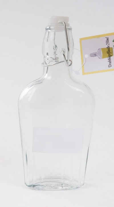 BURI Trinkflasche Glas-Bügelflasche 250ml Glasflasche Drahtbügelflasche Flachmann Likör