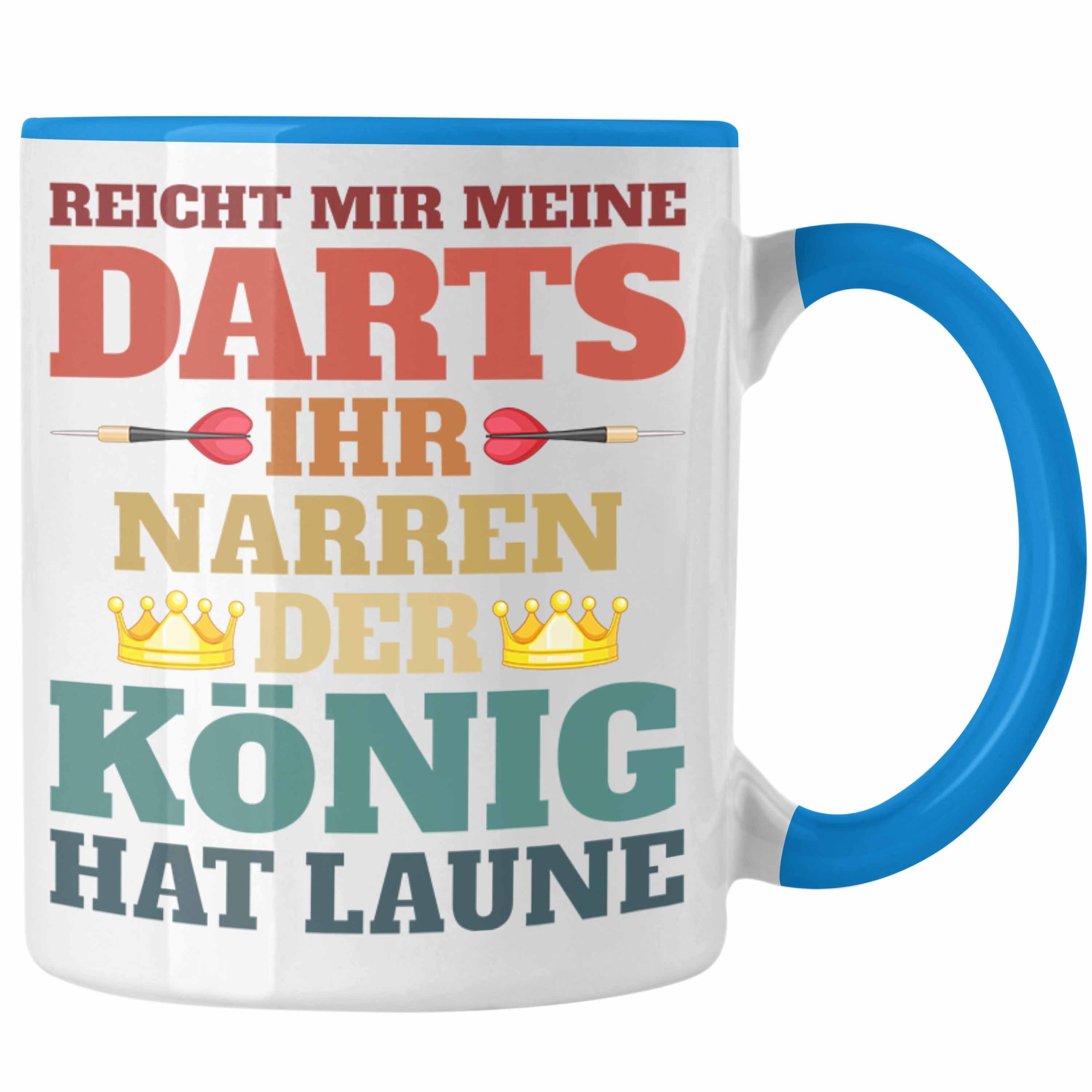 Trendation Tasse Trendation - Dart Tasse Dartpfeil Reicht Mir Meine Darts Spruch Männer Dart-Spieler Geschenkidee Blau | Teetassen